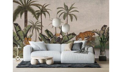 Fototapete »Vlies Fototapete - Tiger Jungle - Größe 400 x 250 cm«, bedruckt