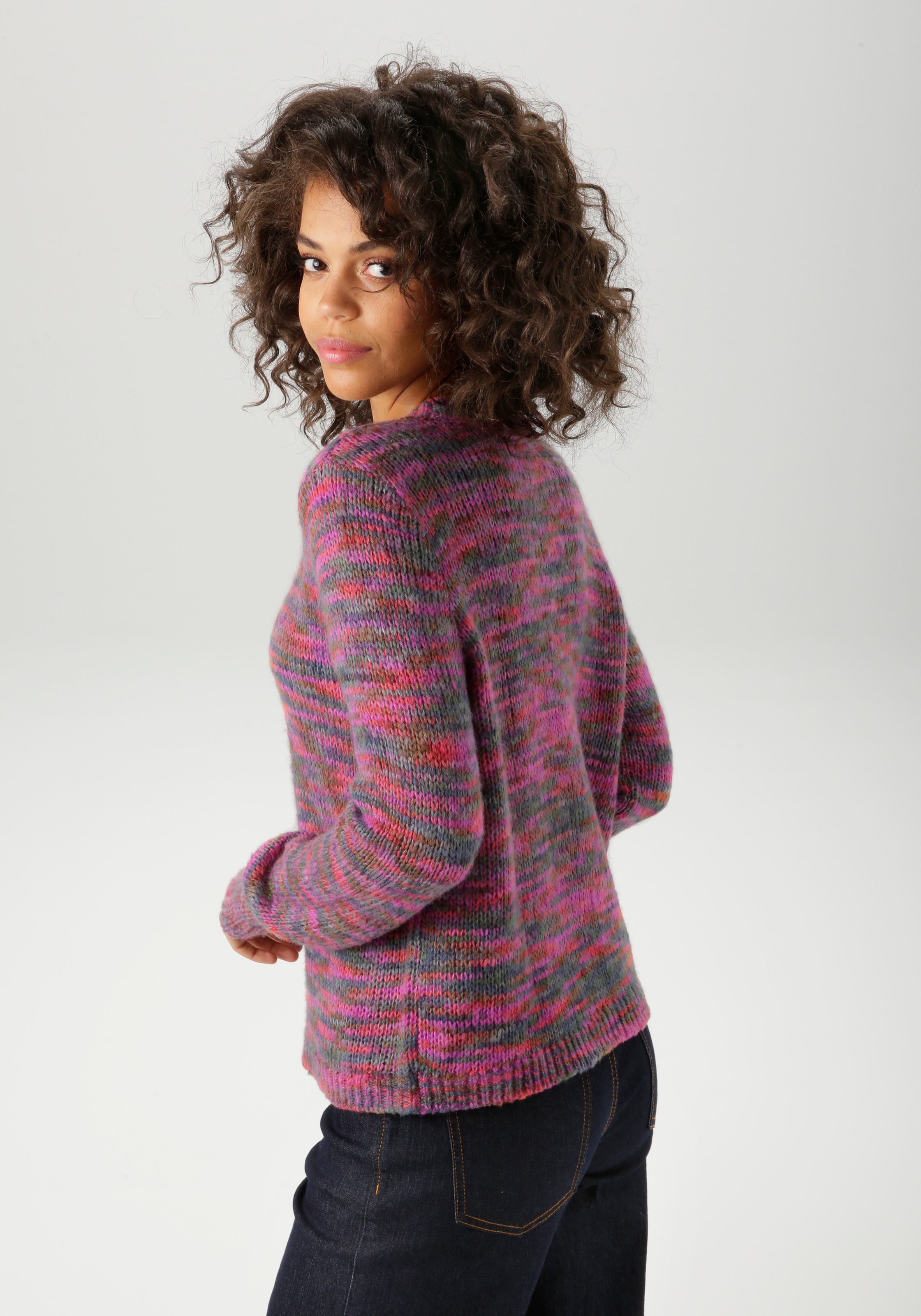 Aniston CASUAL Strickpullover, aus trendigem Multicolor-Garn -jedes Teil ein Unikat - NEUE KOLLEKTION