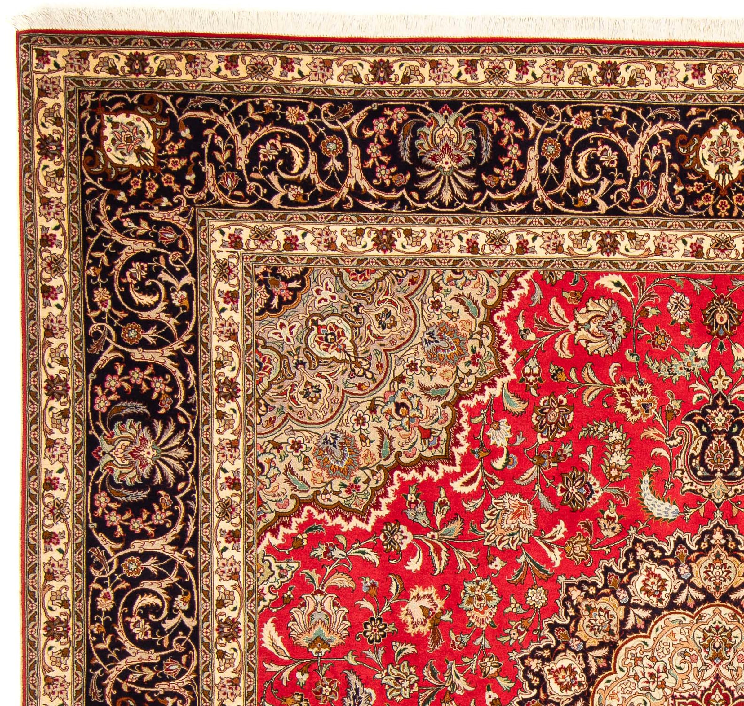 morgenland Orientteppich »Perser - Täbriz - Royal quadratisch - 257 x 254 cm - rot«, quadratisch, Wohnzimmer, Handgeknüpft, Einzelstück mit Zertifikat