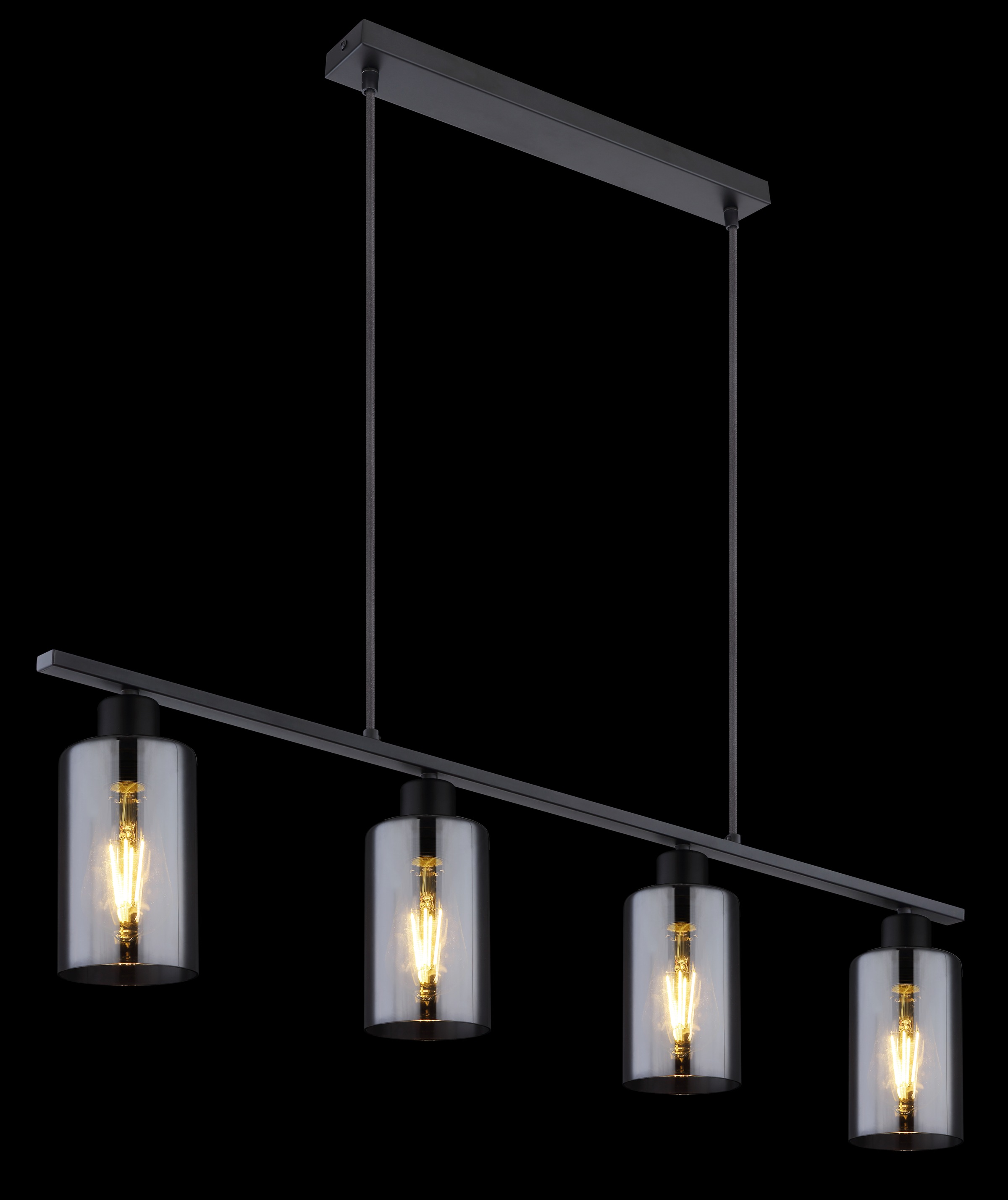 GLOBO LIGHTING Hängeleuchte »HADERA« E27 1 Stk. Hängeleuchte Schwarz, Rauchglas, höhenkürzbar, E27