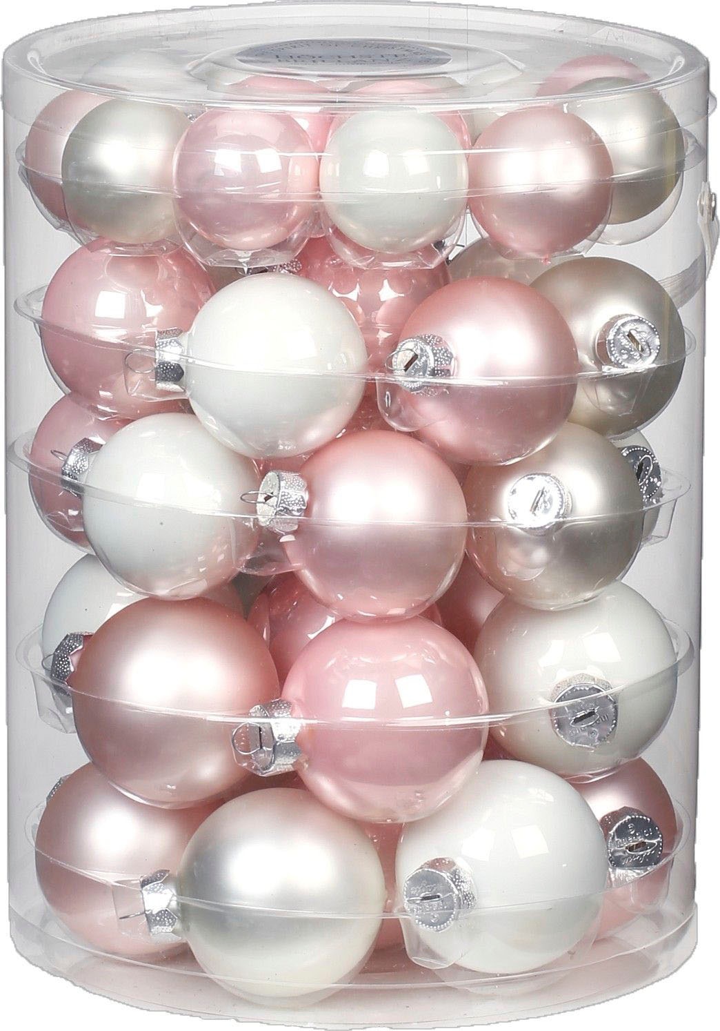MAGIC by Inge Weihnachtsbaumkugel »Noble Rose, Weihnachtsdeko, Christbaumschmuck«, (Set, 46 St.), Christbaumkugeln aus Glas, 45 Kugeln Ø ca. 4-6 cm, inkl. Spitze 28 cm