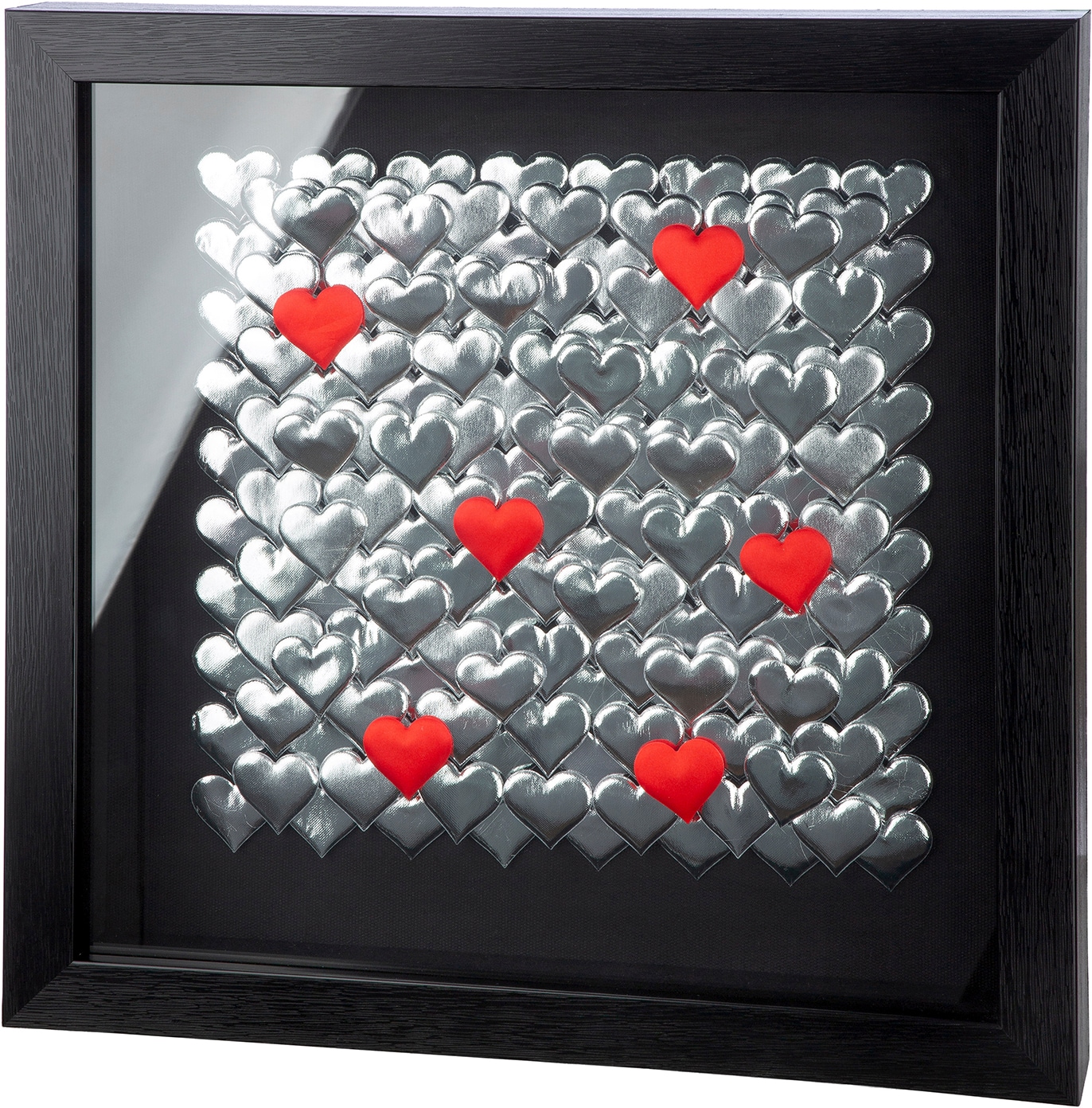 GILDE Metallbild »Bild quadratisch Heart  schwarz« Herzen 1 Stk. tlg. Herzbild Wanddekoration romantisch modern 3D-Optik Wohnaccessoire