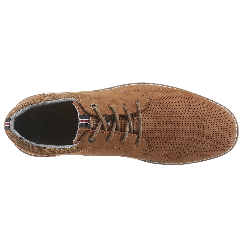 Marken Mustang Mustang Shoes Schnürschuh, mit gepolstertem Schaftrand cognac Marken Mustang Mustang Shoes Schnürschuh, mit gepolstertem Schaftrand cognac