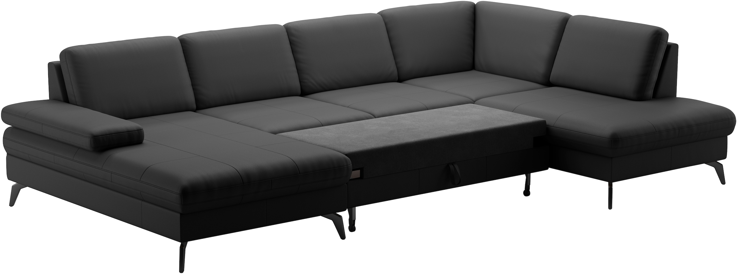 sit&more Wohnlandschaft »Morris U-Form, inkl. Sitztiefenverstellung«, wahlweise mit Armteilverstellung, Bettfunktion & Bettkasten