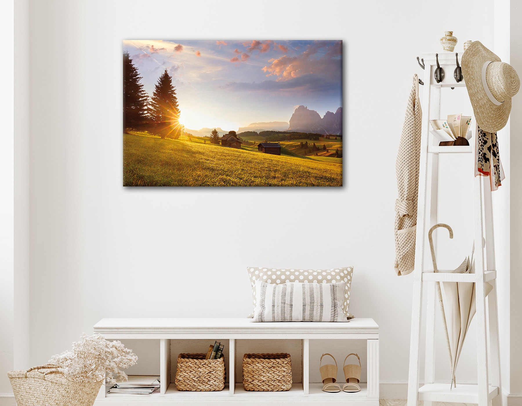 Bönninghoff Bild »ALPENLANDSCHAFT 60x90 cm – Leinwandbild Keilrahmen Deko modern«