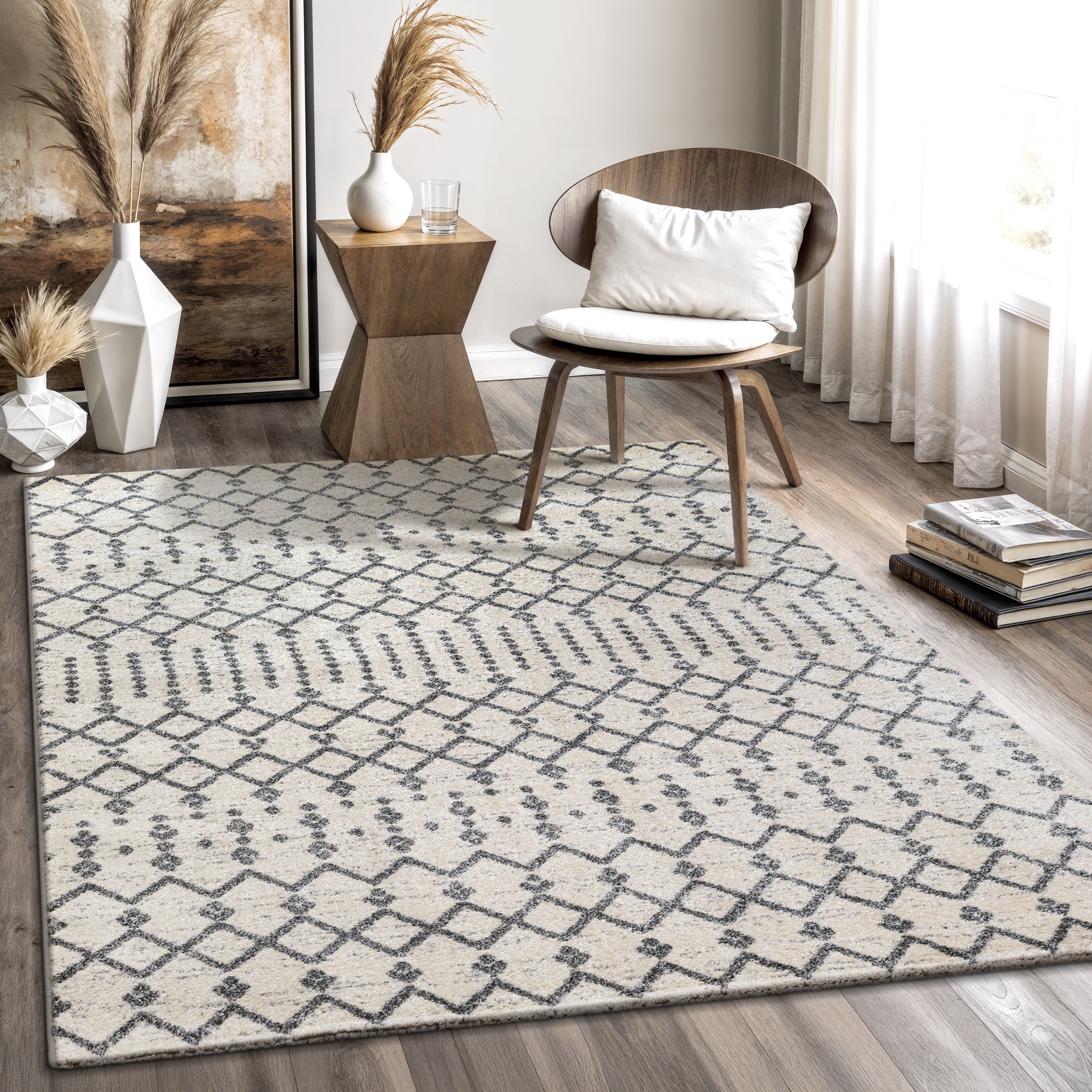 Sanat "Boho 8203, auch als Läufer und in Rund" rechteckig 10 mm Höhe Kurzflor, robust, Boho, Scandic, für Fussbodenheizung geeignet