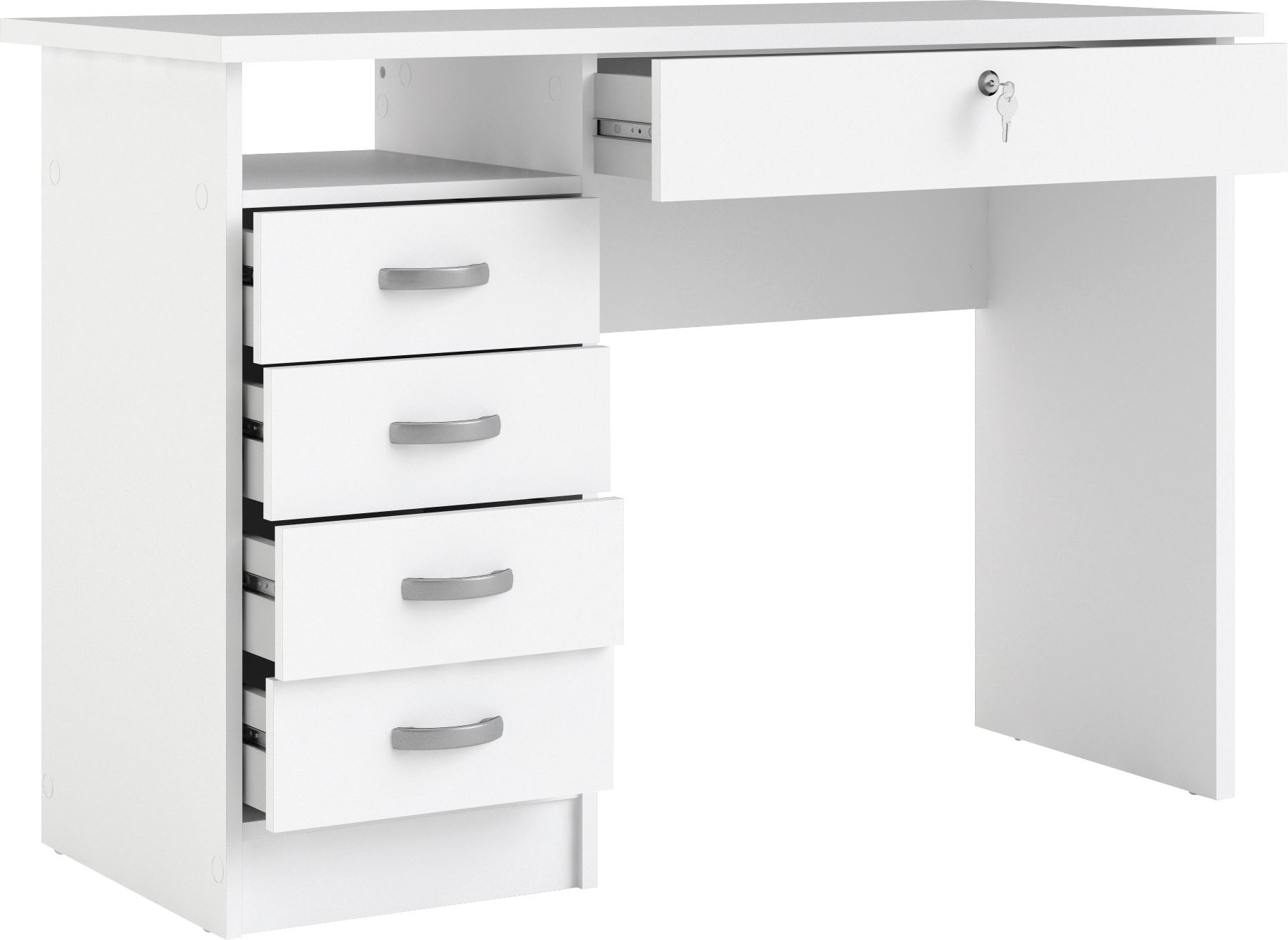 INOSIGN Schreibtisch »Function Plus, Arbeitstisch, Bürotisch«, mit 4 Schubladen, 1 offenes Fachbreite 110 cm