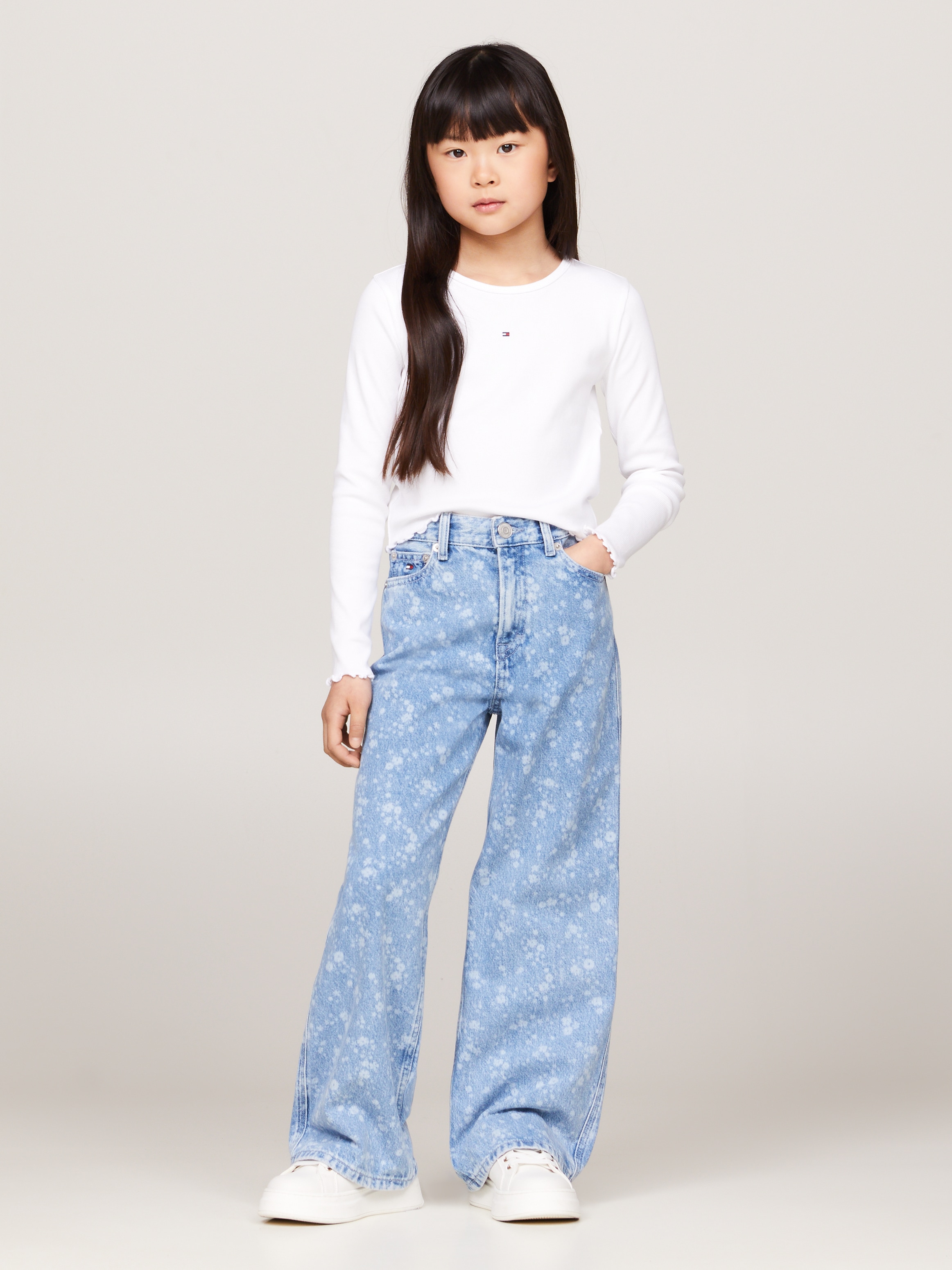 Tommy Hilfiger Straight-Jeans »MABEL FLOWER DENIM«, Kinder bis 16 Jahre im 5-Pocket-Style