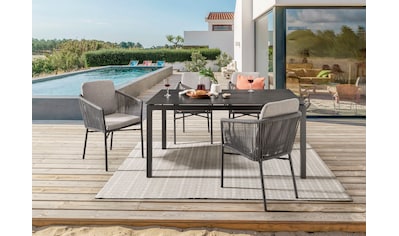 Garten-Essgruppe »LUCCA CREMONA«, (Set, 14 tlg., 4 Stapelsessel + Tisch 160x90x74cm,...