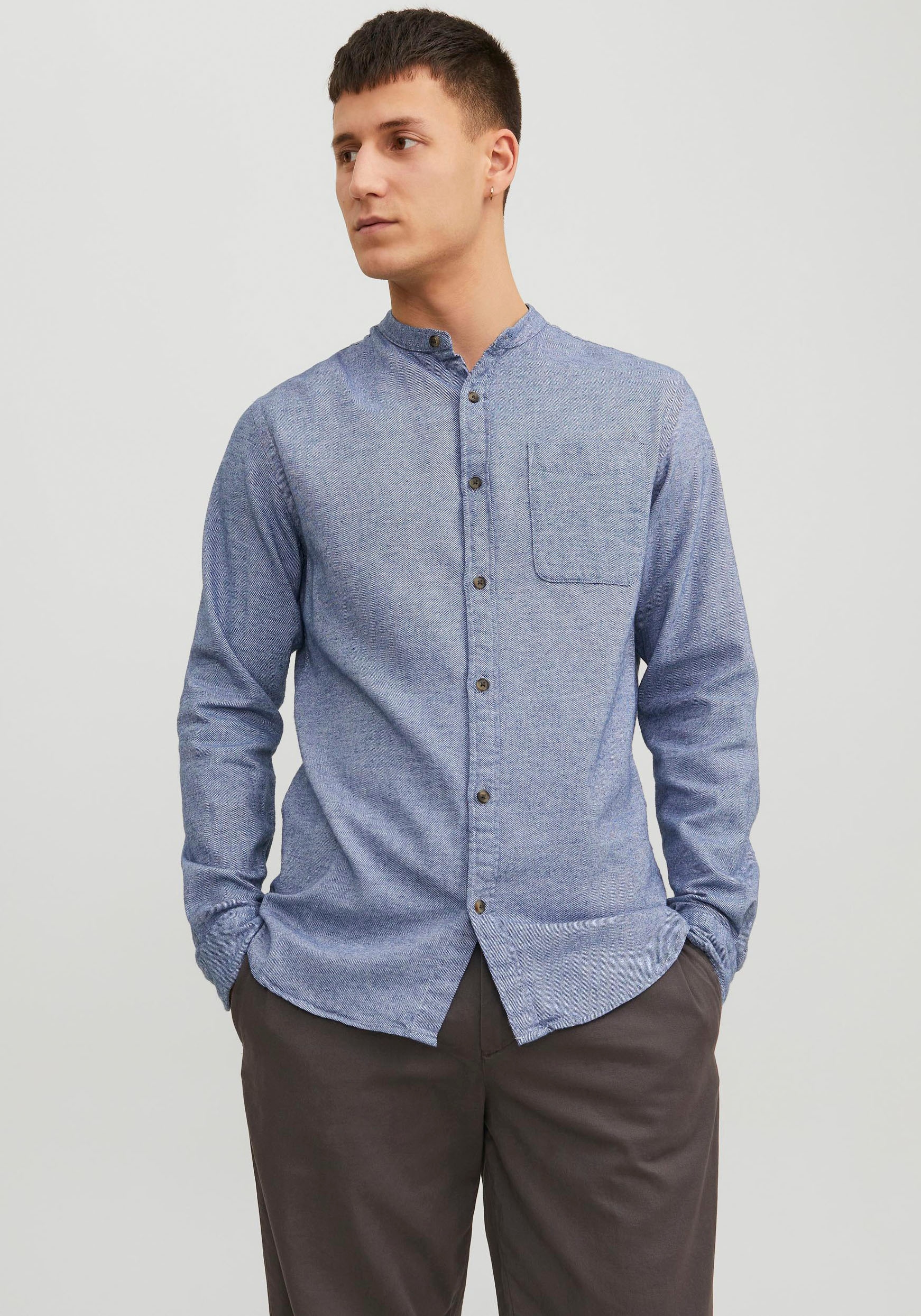 Jack & Jones Langarmhemd "JJEBAND MELANGE SHIRT LS SN" günstig online kaufen