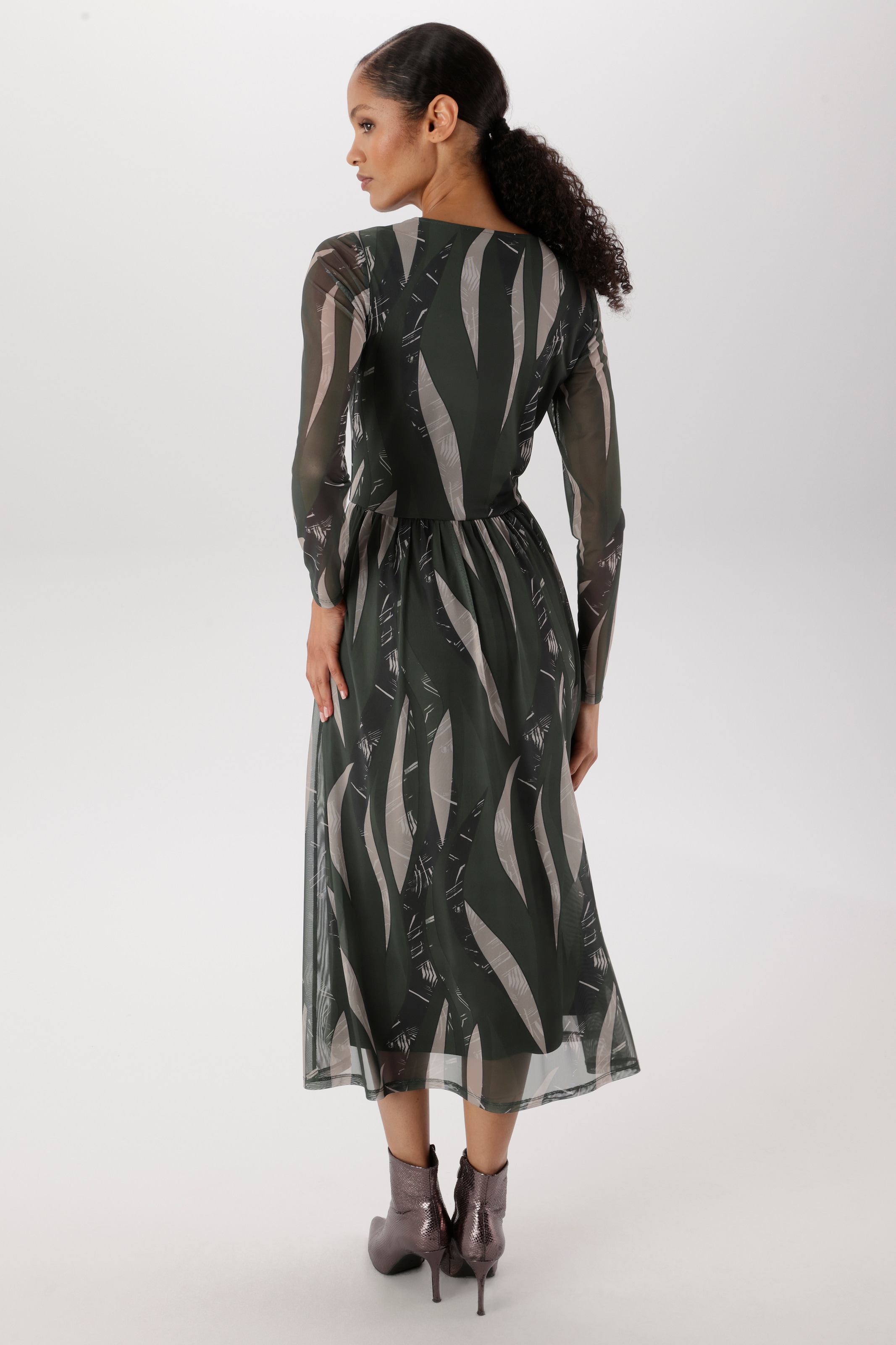 Aniston SELECTED Midikleid in Mesh-Qualität und harmonischer Musterung - NEUE KOLLEKTION