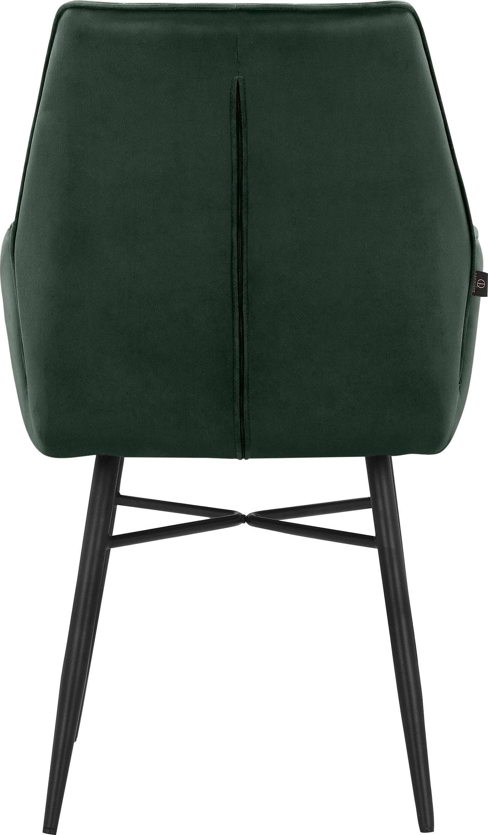 Leonique Esszimmerstuhl »Hrodwyn«, 2 St., Veloursstoff, Sitz gepolstert, mit horizontale Nähten am Rücken, Sitzhöhe 52 cm