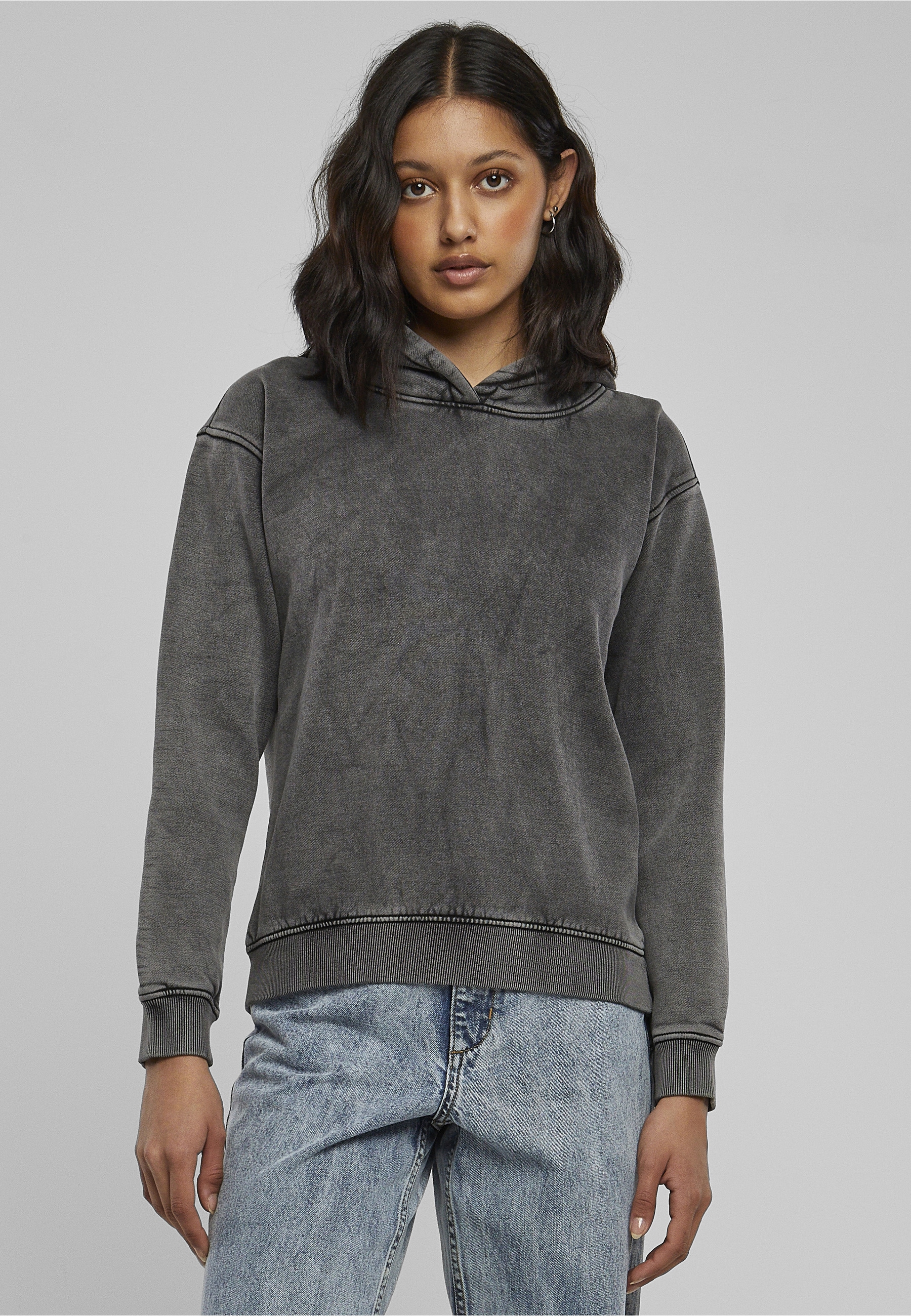 URBAN CLASSICS Kapuzensweatshirt »Urban Classics Damen Ladies Stone Washed Hoody«, 1 Stk.
