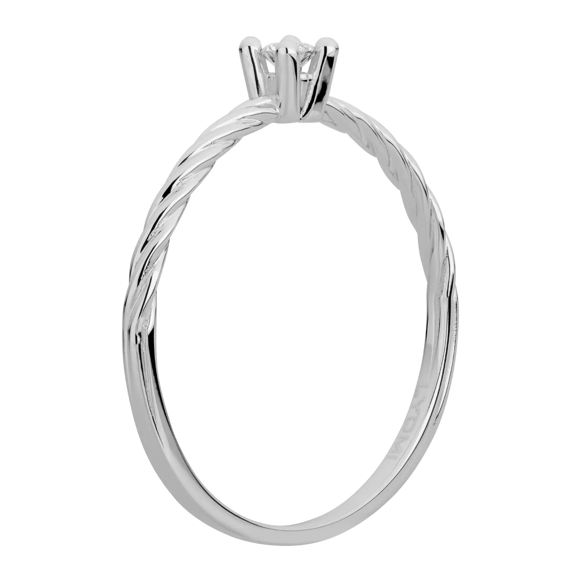 LYOMI Fingerring »585/- Weißgold 1 synth. Diam. 0,07ct.«