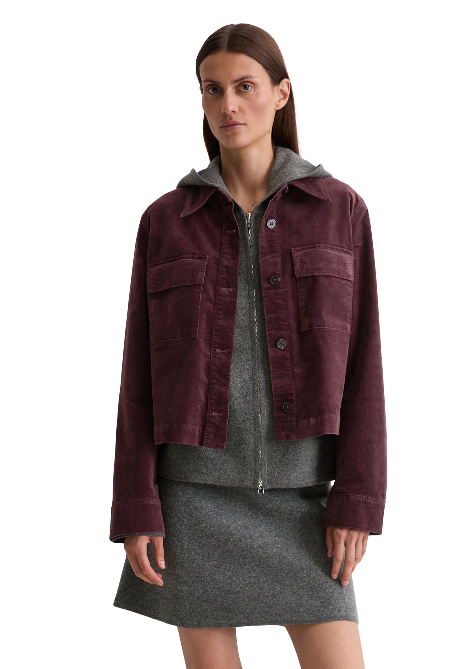 Marc OPolo Kurzjacke aus Samt, regular fit, aus Organic-Cotton-Viskose-Stre günstig online kaufen