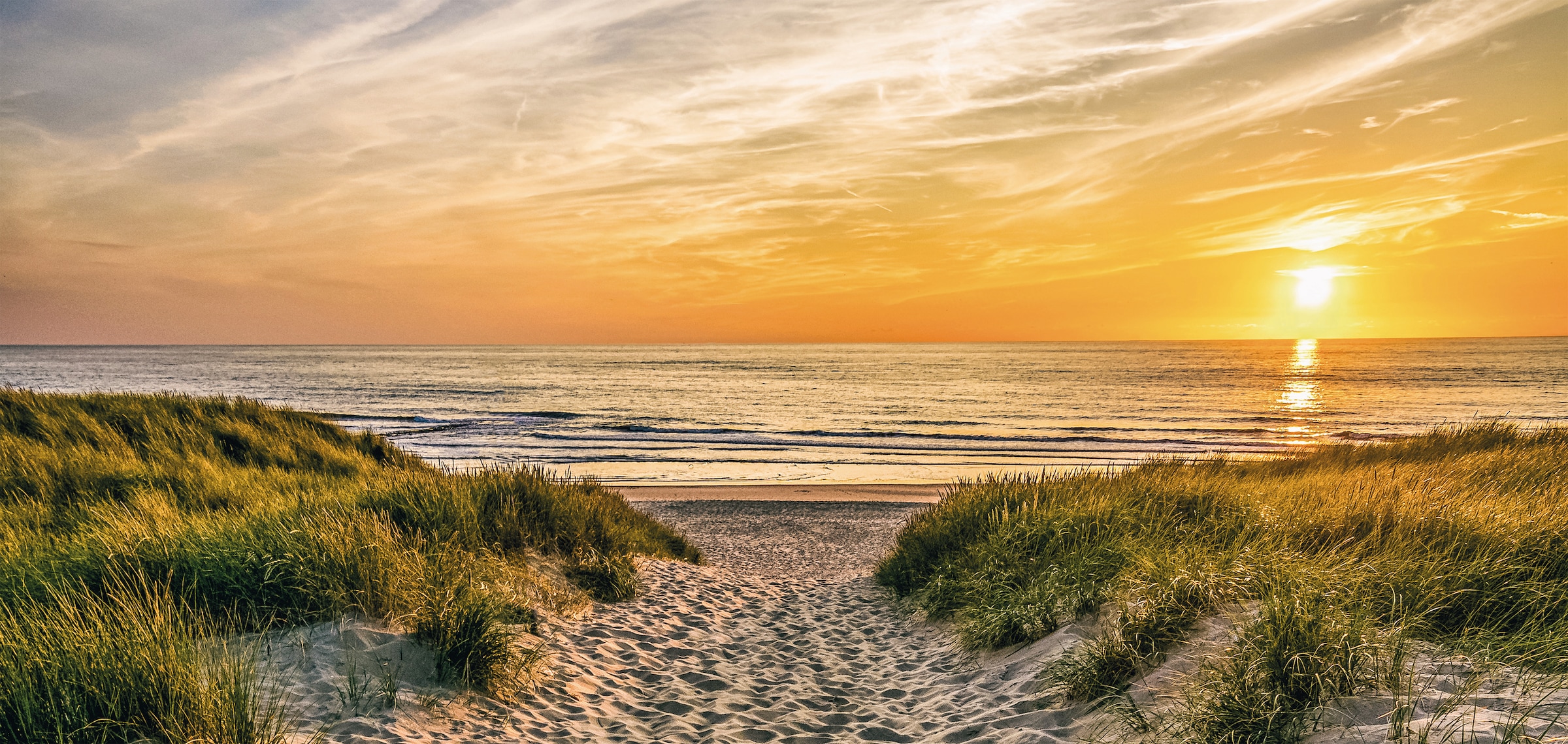 Bönninghoff Leinwandbild, Sonnenuntergang-Strand, (1 St.), BxH: 70x33 cm