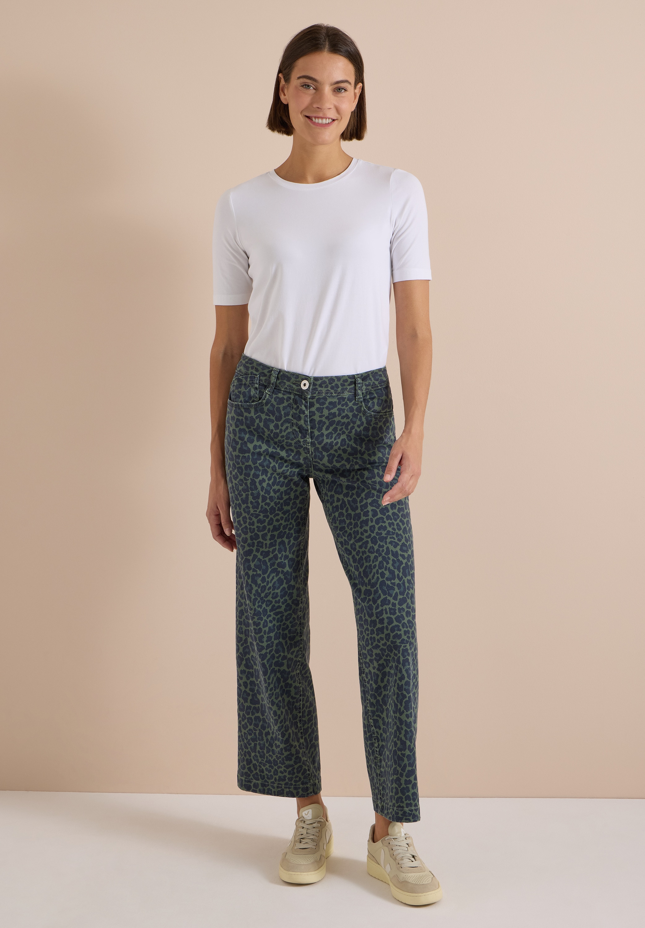 Cecil Loose-fit-Jeans mit Leo-Muster