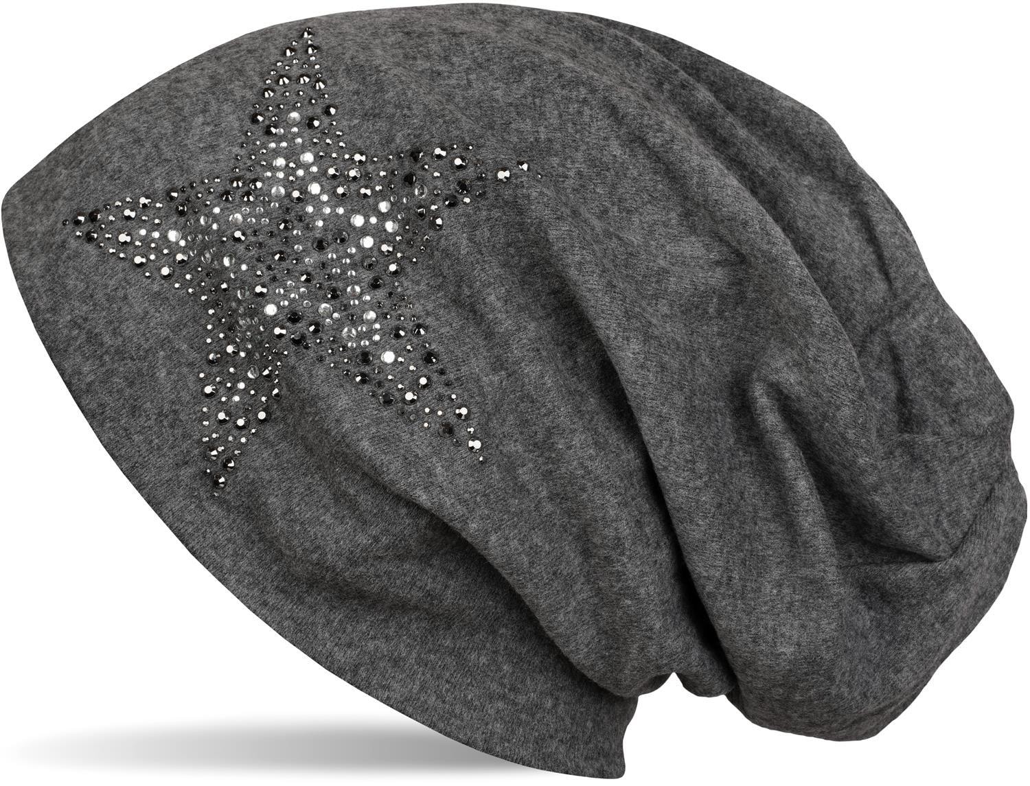 styleBREAKER Beanie "Beanie Mütze mit Strass Nieten Stern" 1 Stk. günstig online kaufen