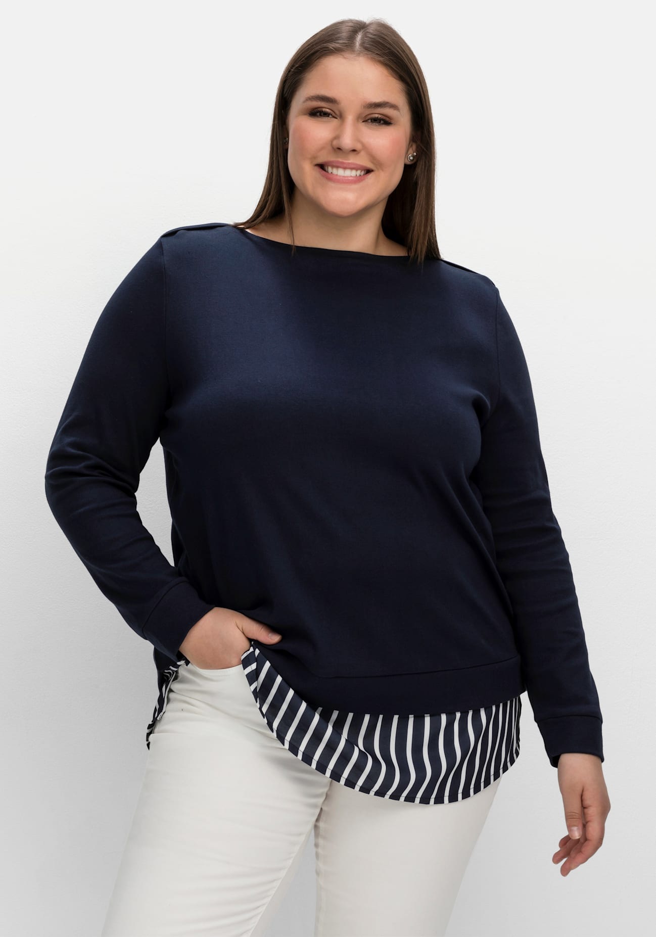 Sheego 2-in-1-Langarmshirt "2-in-1-Shirt", 1 Stk. günstig online kaufen