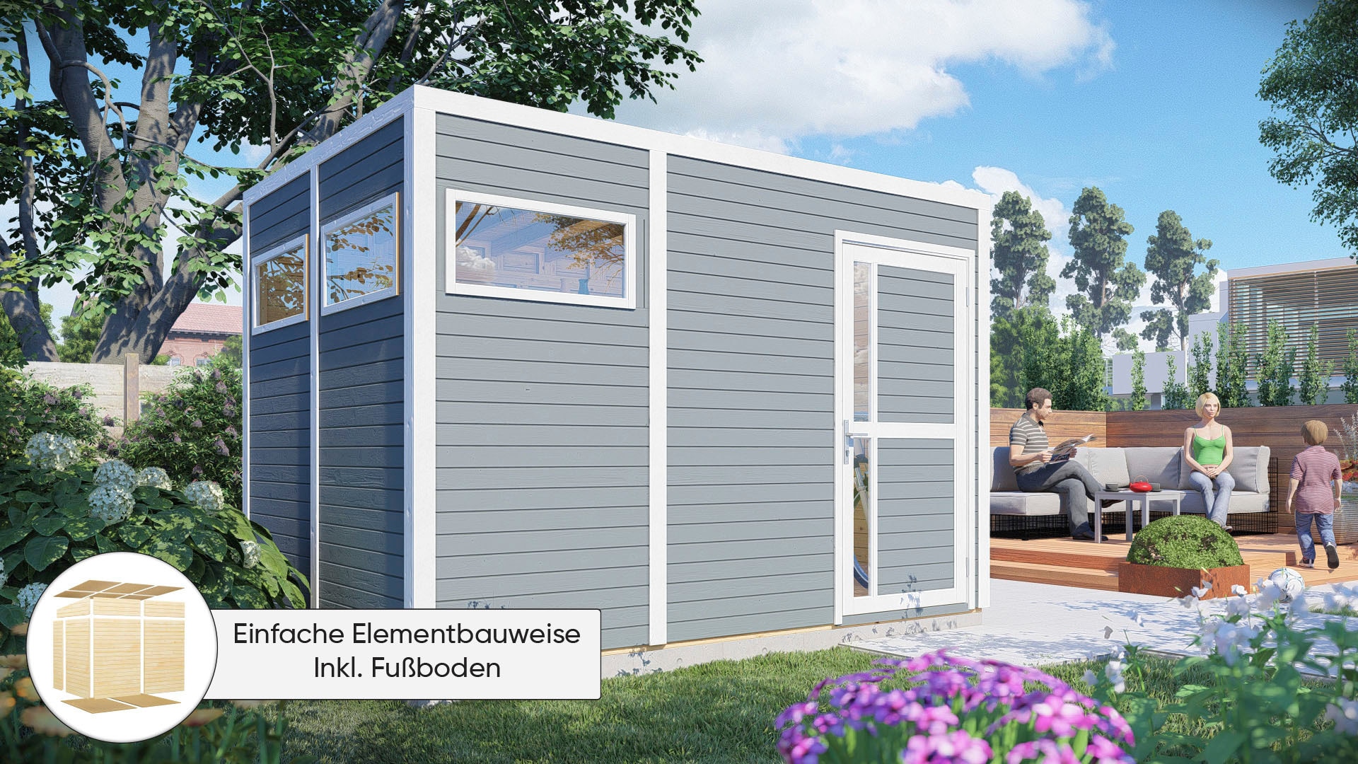 KONIFERA Gartenhaus »Cubus 3«, Inklusive Fußboden