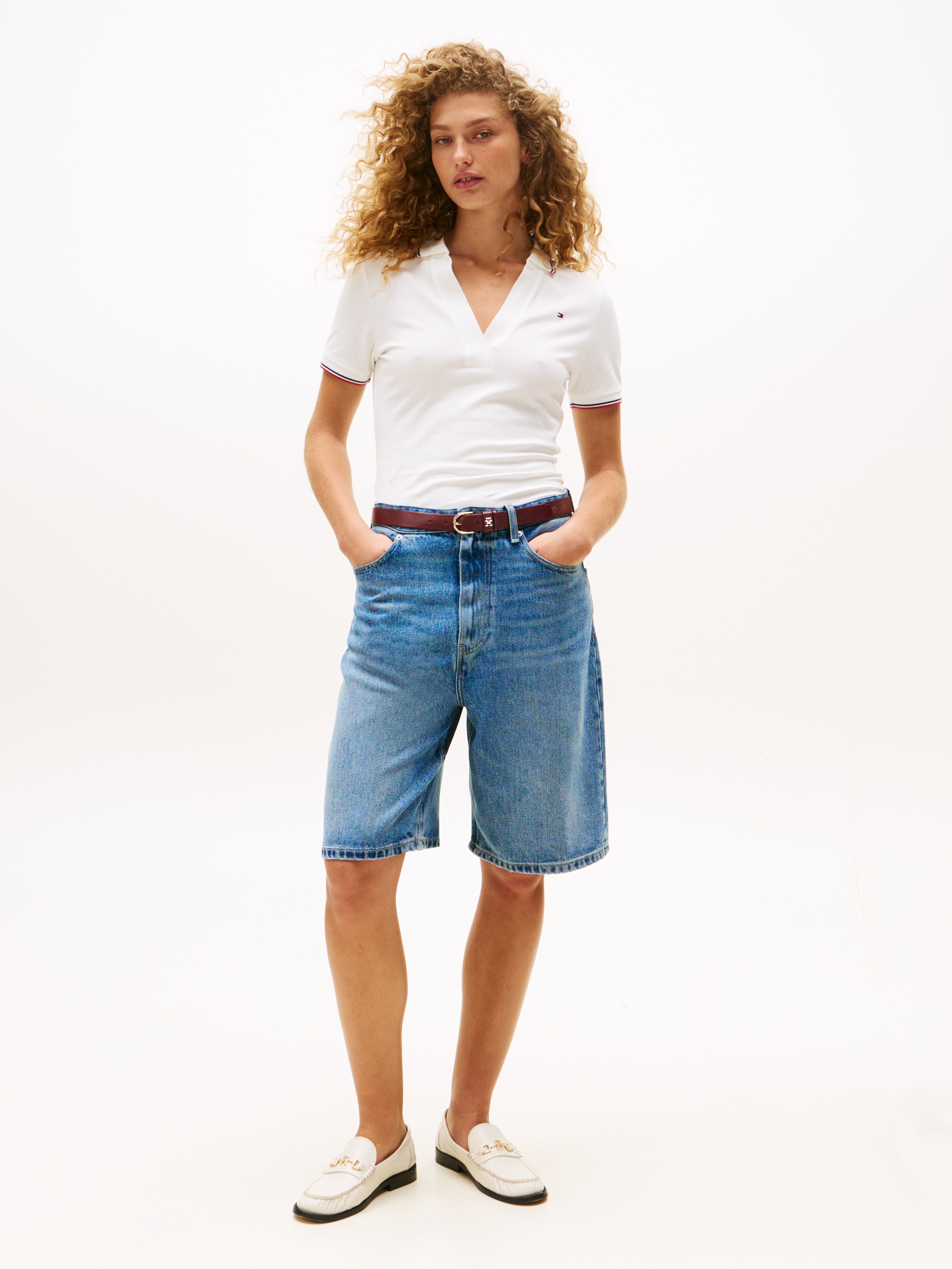 Tommy Hilfiger Poloshirt "1985 TIPPING SLIM OPEN SS POLO" günstig online kaufen