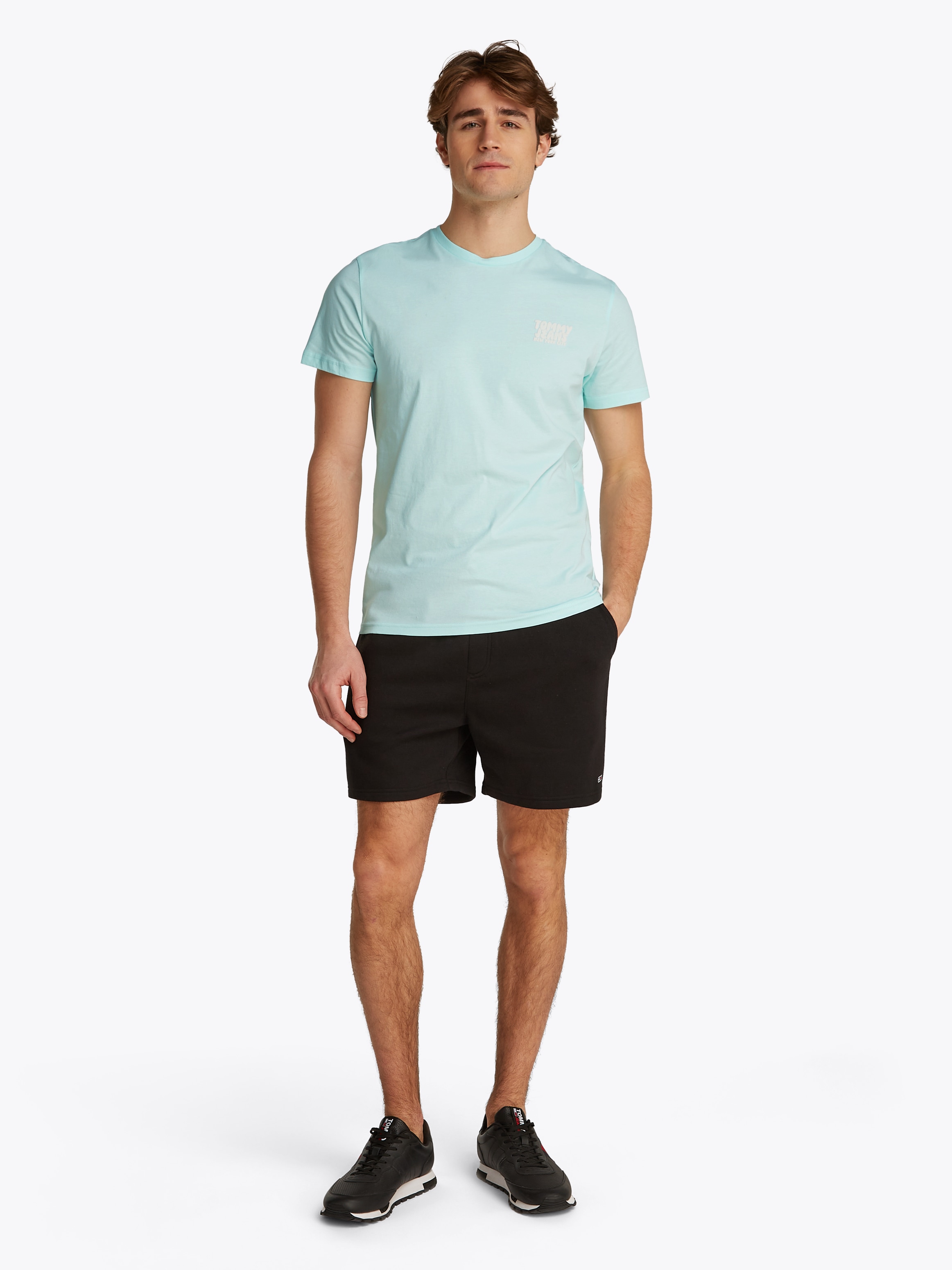 Tommy Jeans T-Shirt »TJM SLIM BUBBLE PRINT SS TEE EXT«, mit gummierten Print
