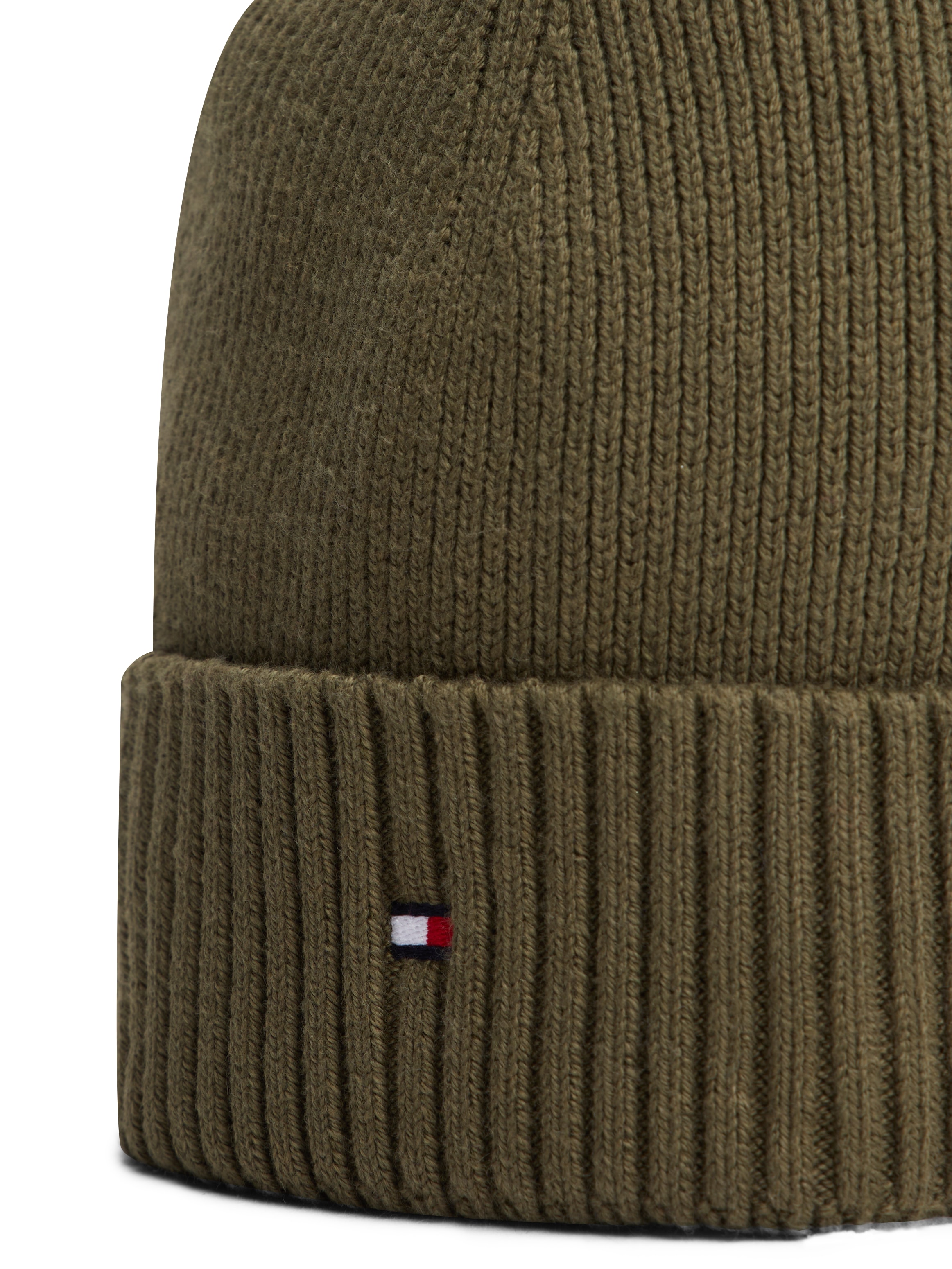 Tommy Hilfiger Strickmütze »TH FLAG PIMA COTTON BEANIE«, mit Logostickerei