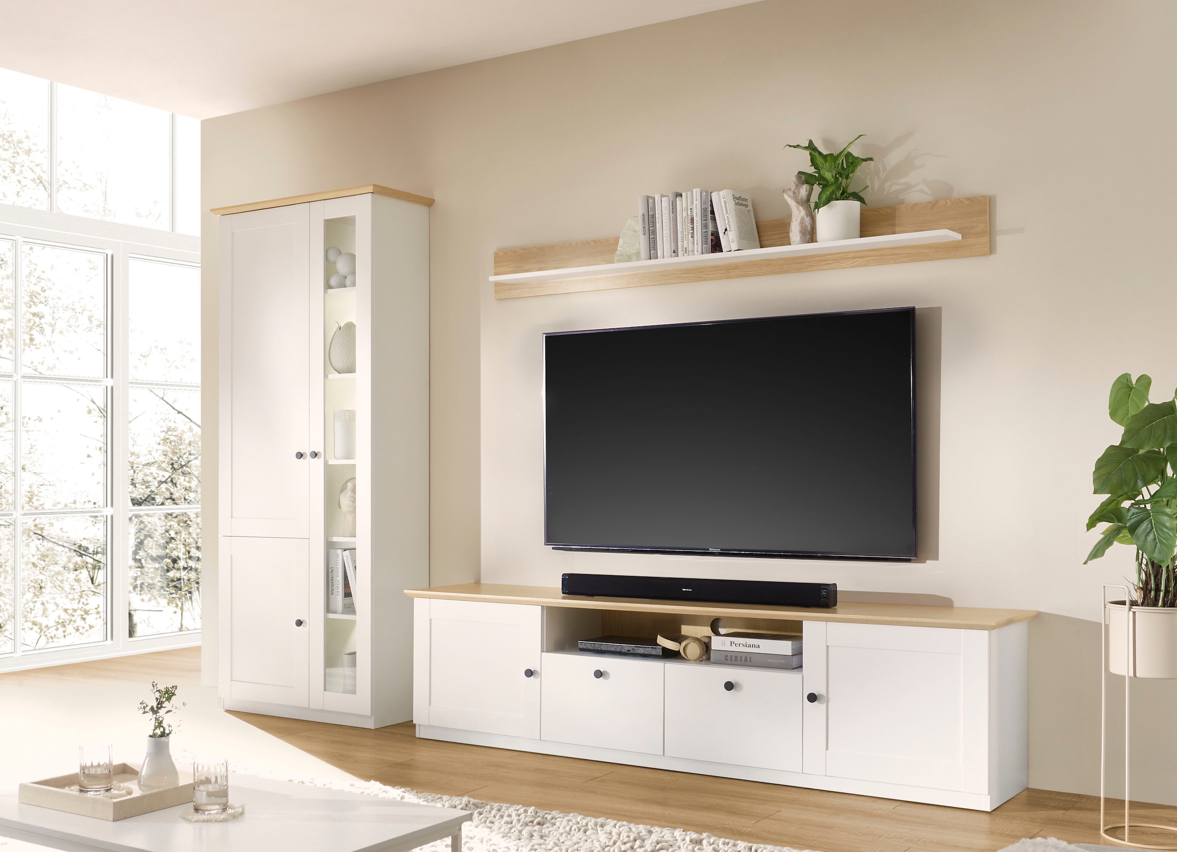 OTTO home Wohnwand »Brest, Anbauwand im Landhausstil, Komplettset, Wohnzimmer-Set« Set, 3 Stk. tlg.