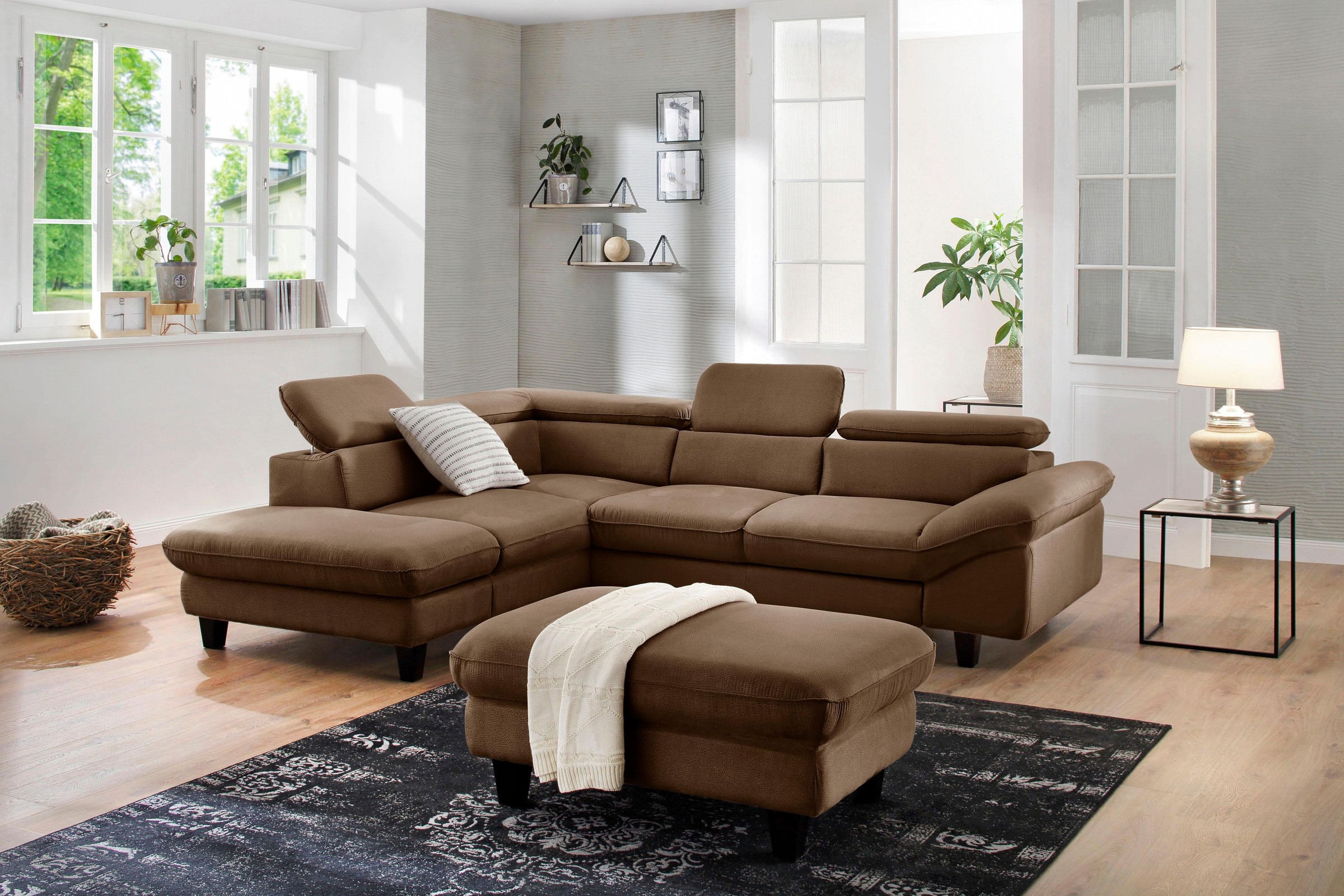 Home affaire Ecksofa »Pilot L-Form«, mit Kopfteilverstellung, wahlweise mit Bettfunktion & Bettkasten