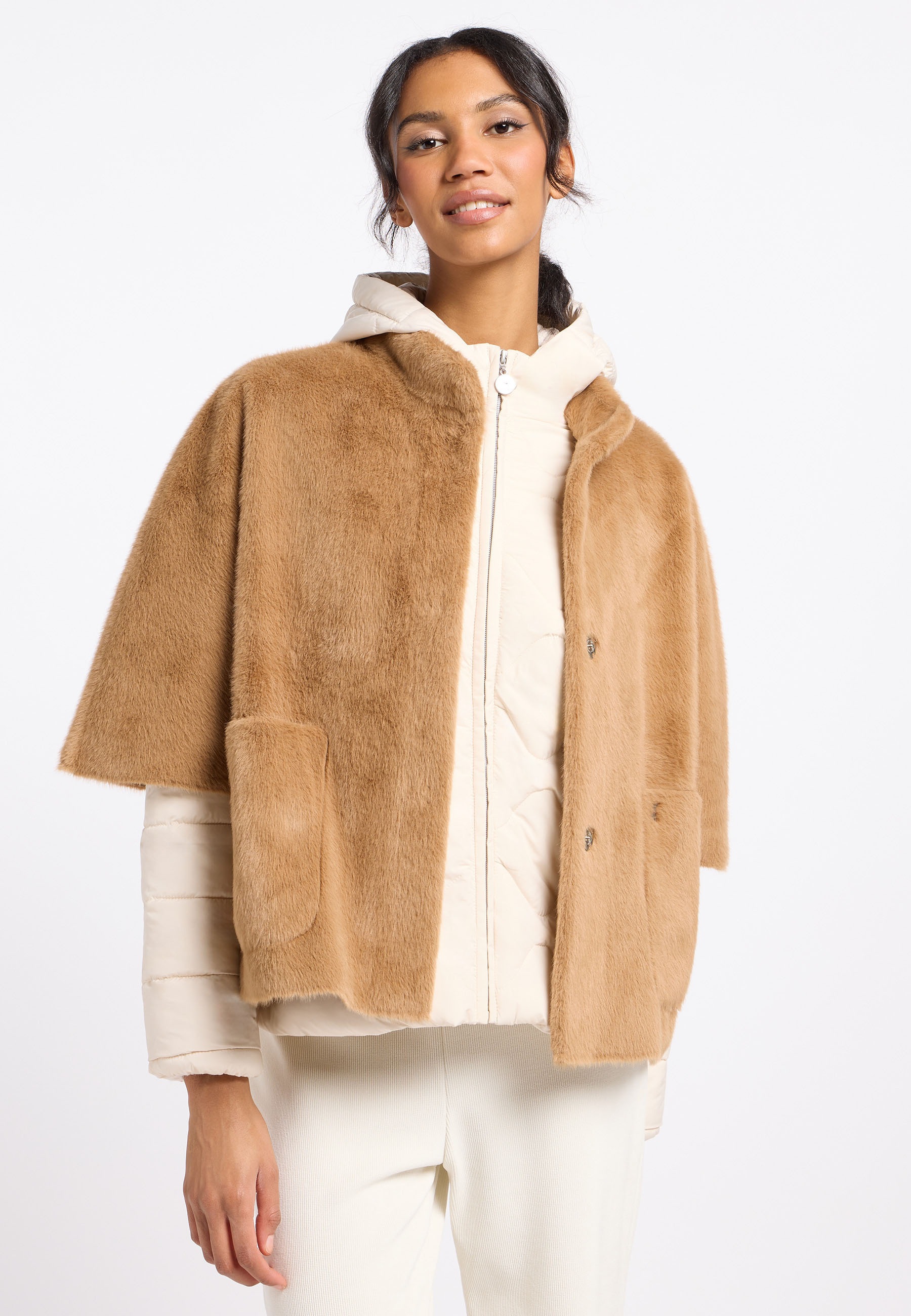 Frieda & Freddies Cape "Fake Fur Cape With Jacket / Kay & Polly" günstig online kaufen
