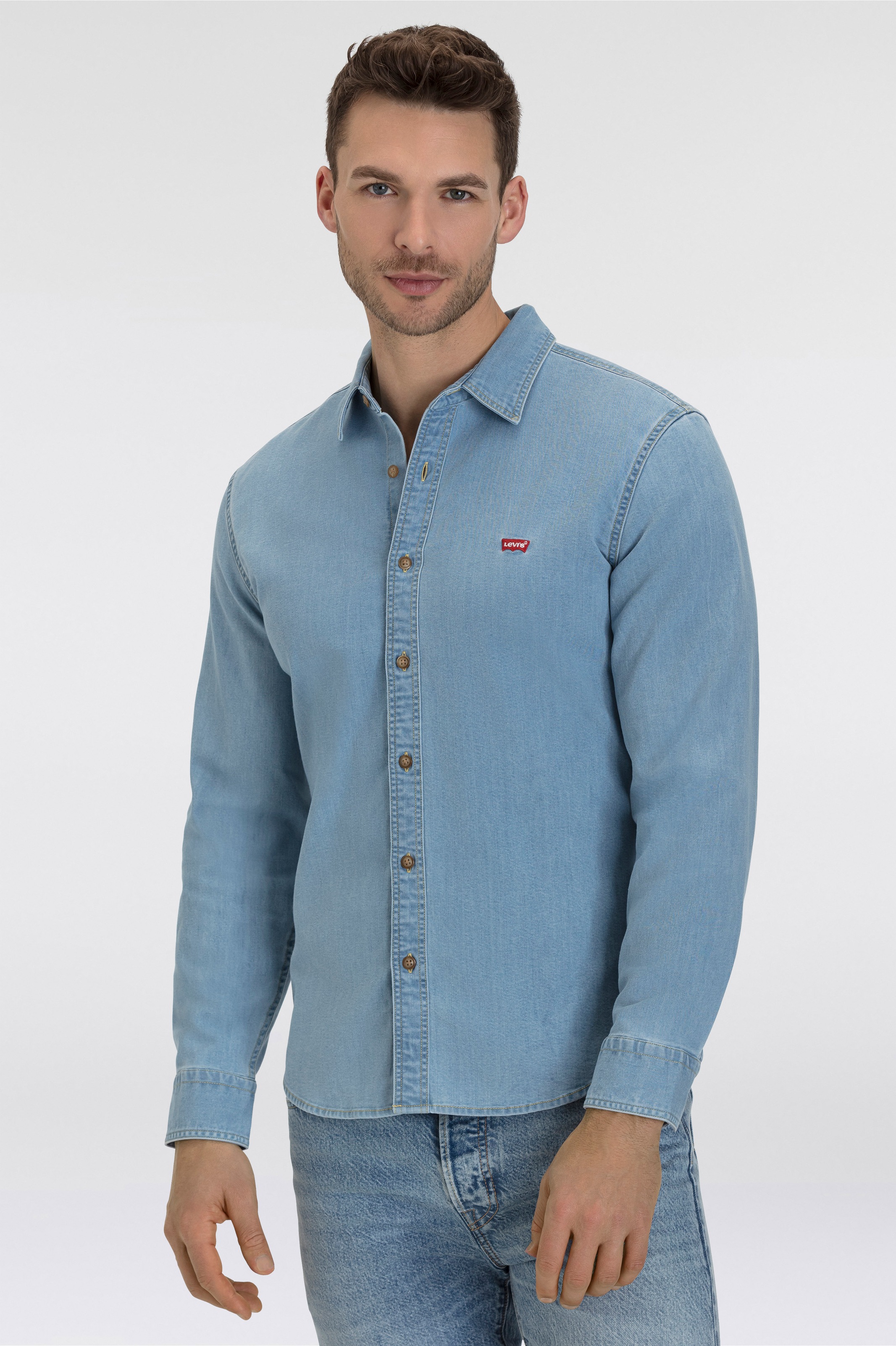 Thumbnail - Levis Jeanshemd "LS BATTERY HM SHIRT SLIM" aus pflegeleichtem Baumwollmix