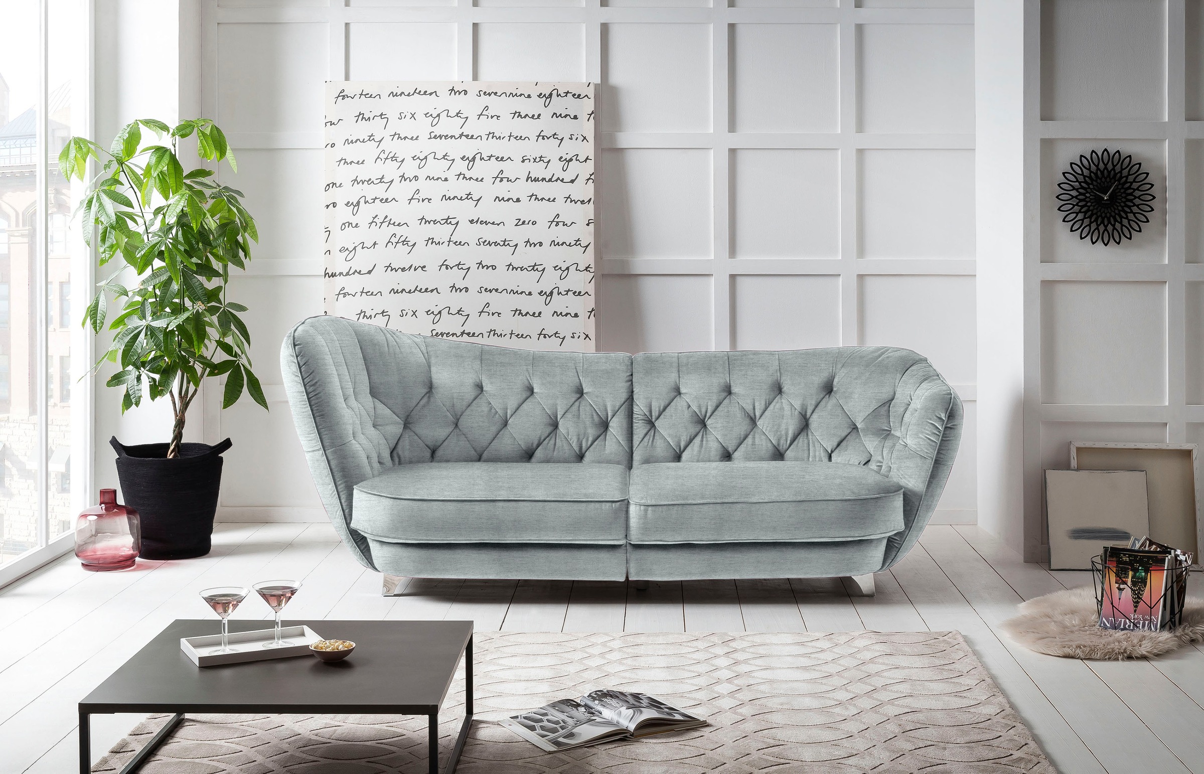 Leonique Big-Sofa "Retro", stylischer Hochlehner günstig online kaufen