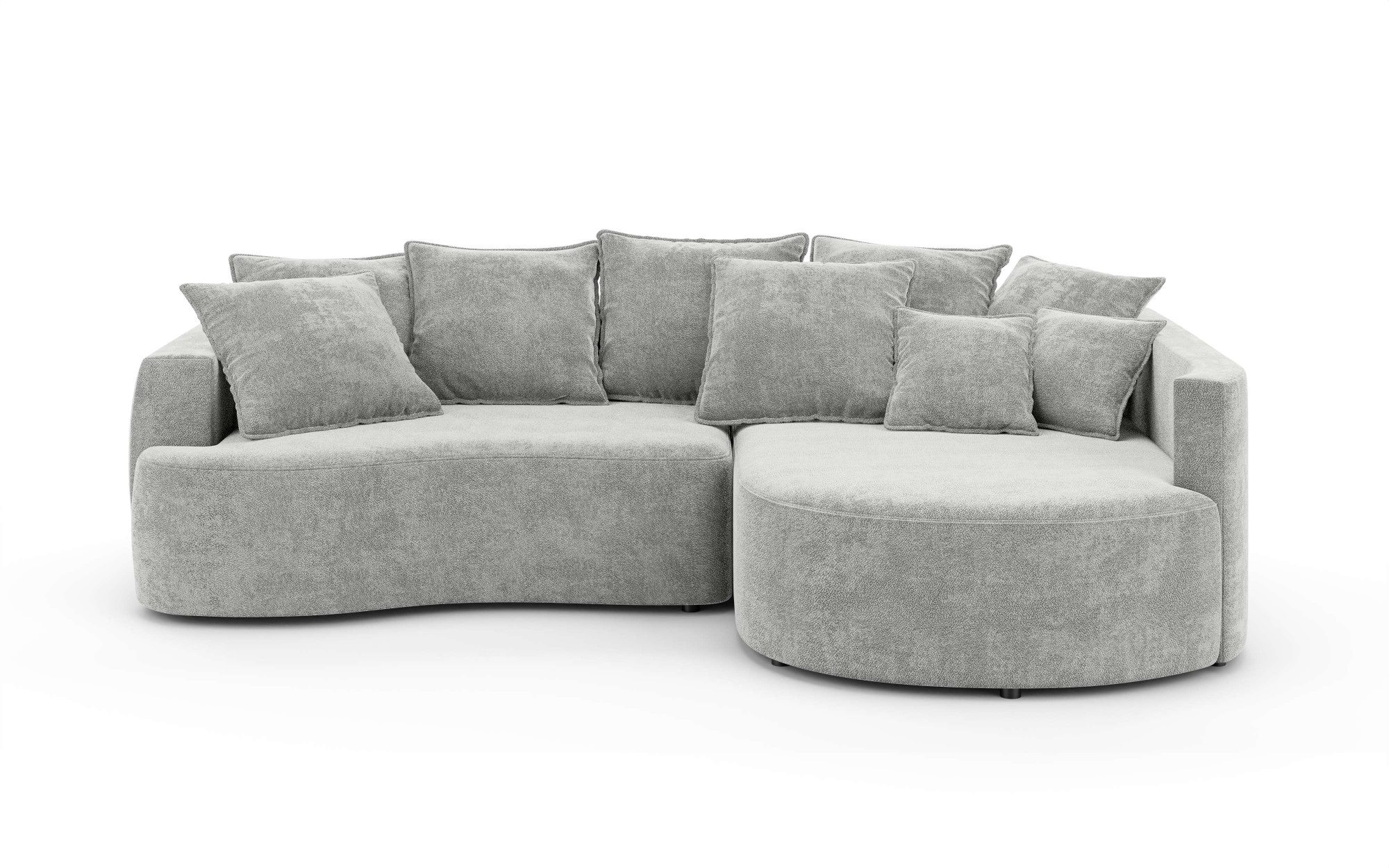 INOSIGN Ecksofa »Kahekili, Schlafsofa mit Bettkasten, Maße B/T/H: 255/181/90/ cm«, L-Form mit Wellenunterfederung, 7 Rückenkissen und 2 Zierkissen