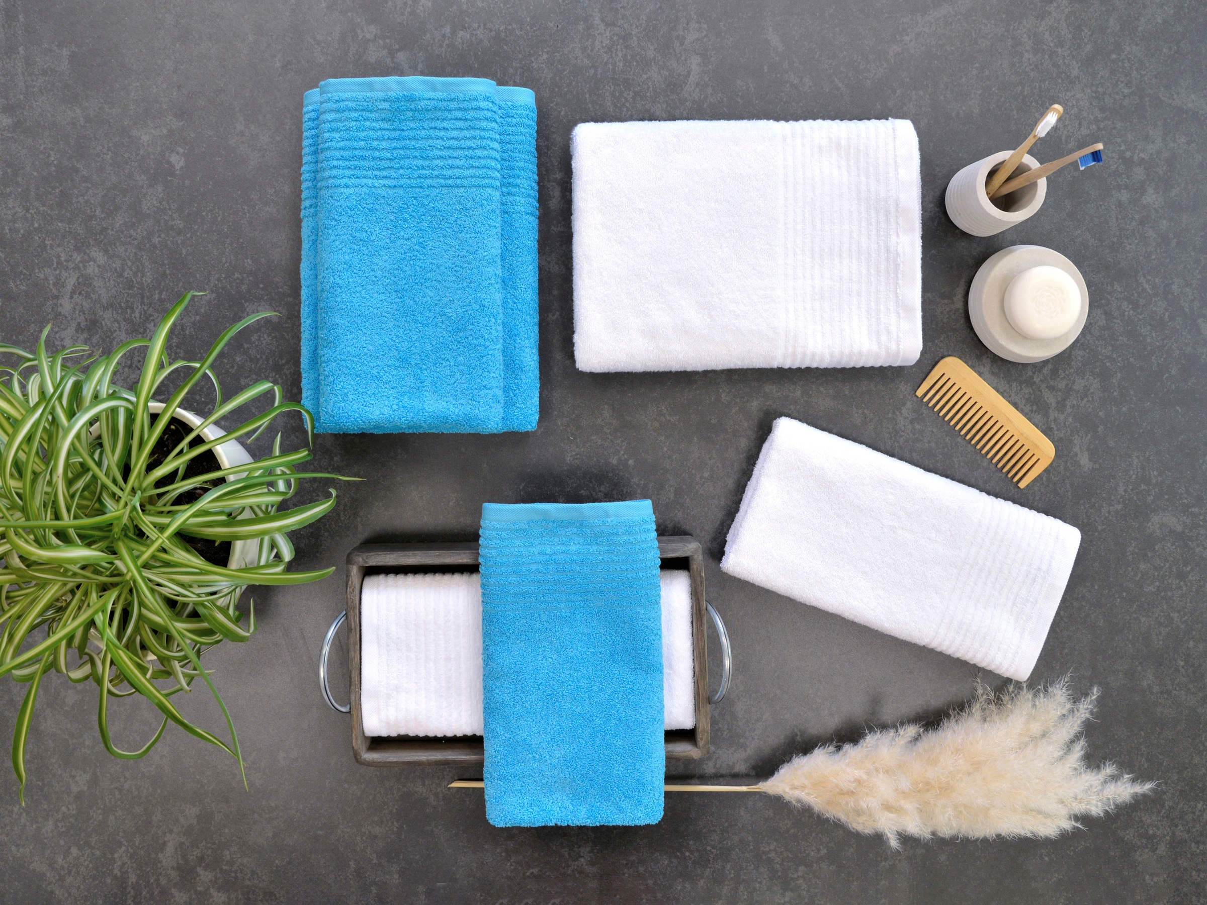 Dyckhoff Handtuch Set "Brillant" Set 6 Stk. Walkfrottee mit Streifenbordüre günstig online kaufen