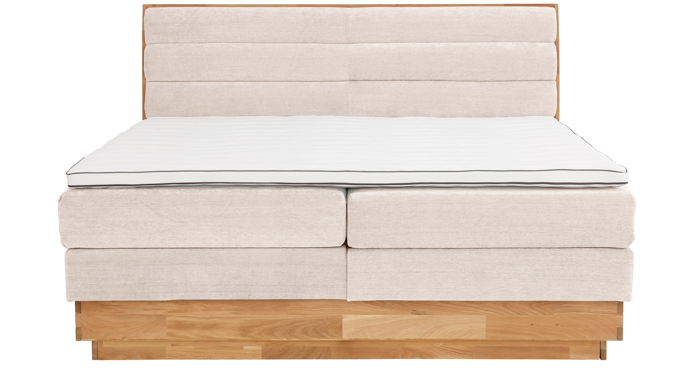 Boxspringbett OTTO HOME "Jenna", beige (sabbia), B:204cm L:216cm, Komplettbetten, Boxspringbett, ohne LED-Beleuchtung, mit zertifizierten, recycelten Bezugsstoffen 2