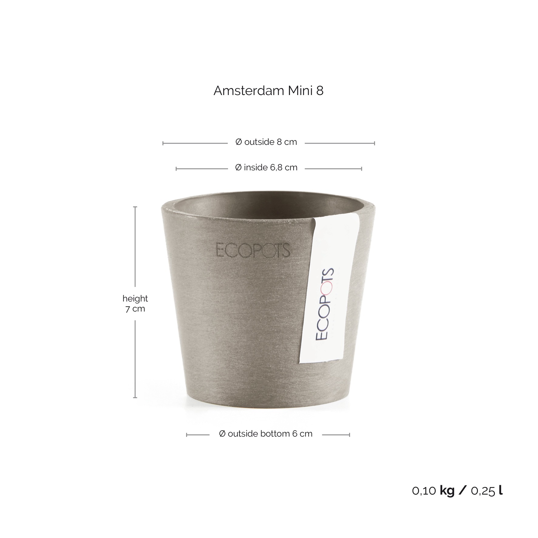 ECOPOTS Blumentopf »Amsterdam Mini«, (Set, 4 St.), in verschiedenen Größen