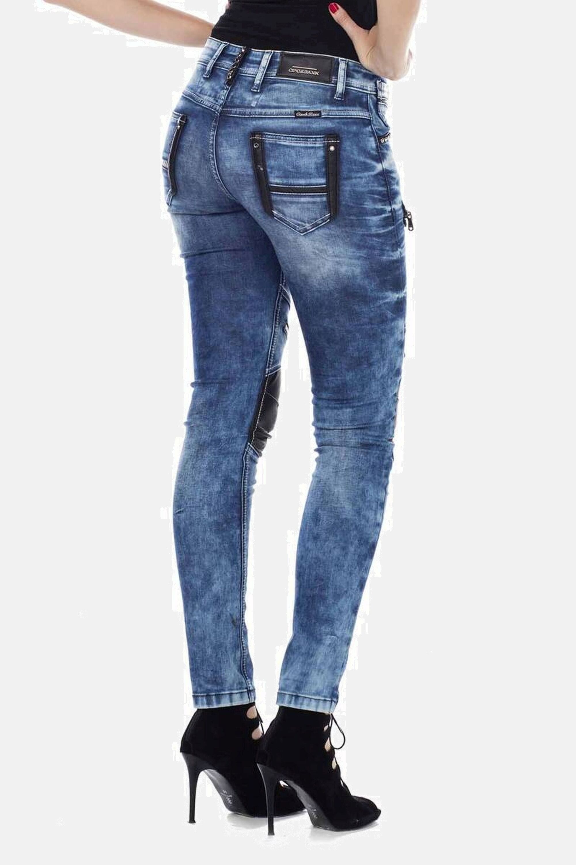 Cipo & Baxx Skinny-fit-Jeans »Jeans«, mit angesagten Applikationen, WD346