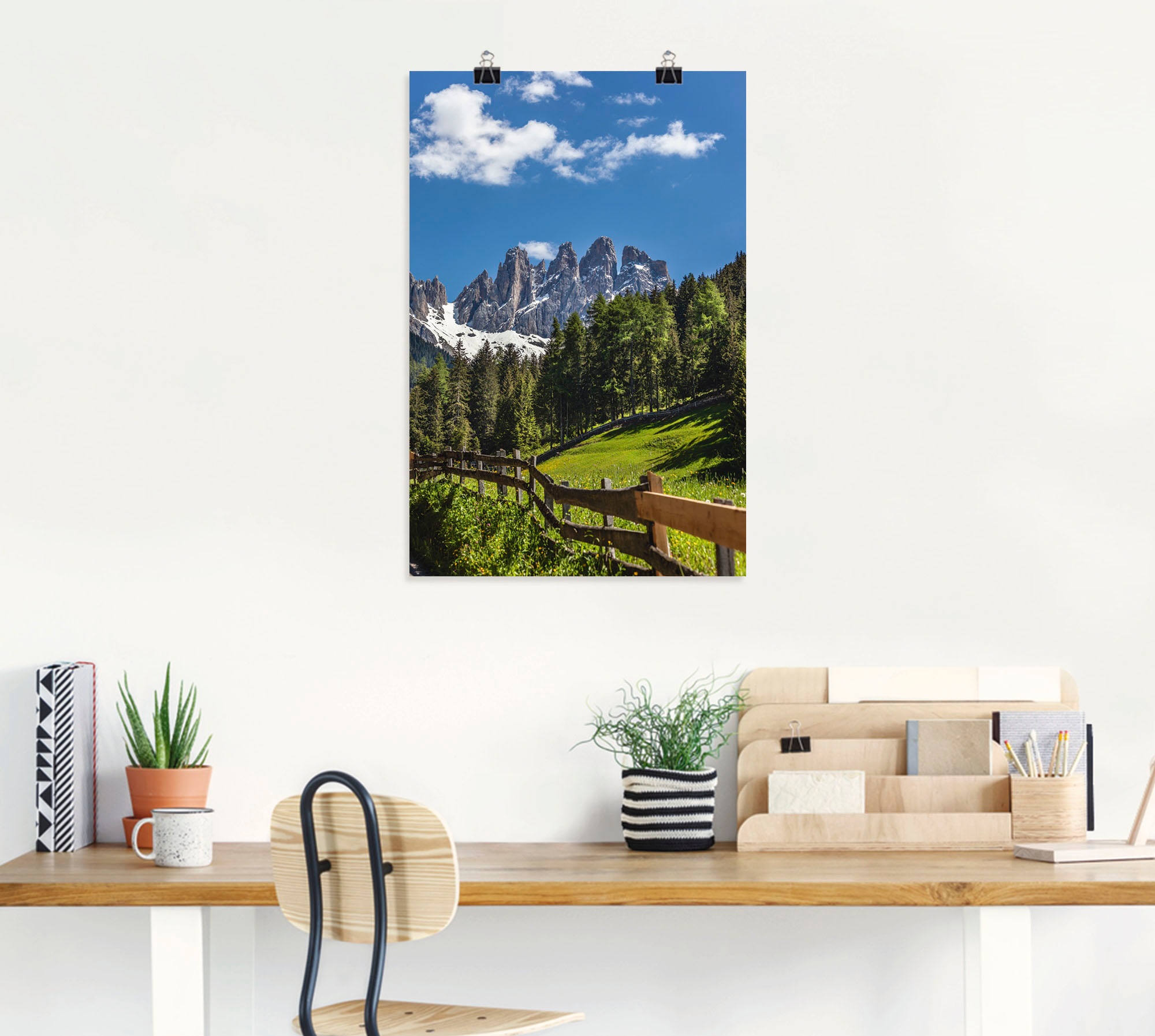 Artland Wandbild »Villnösstal mit Dolomiten, Südtirol«, Berge & Alpenbilder, (1 St.), als Leinwandbild, Poster in verschied. Größen