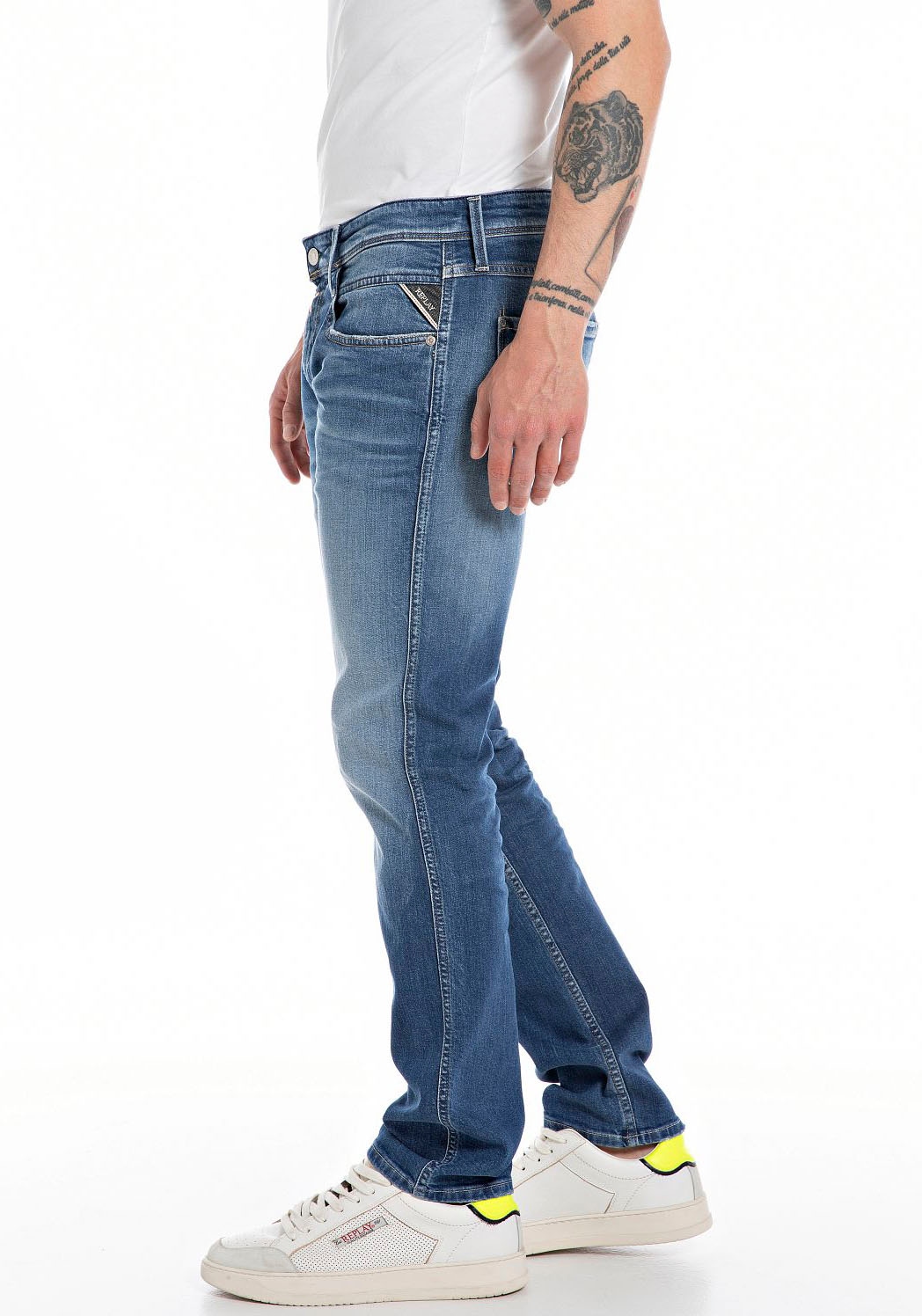 Replay Herren Jeans ANBASS - Slim Fit - Blau - Medium Blue Denim günstig online kaufen