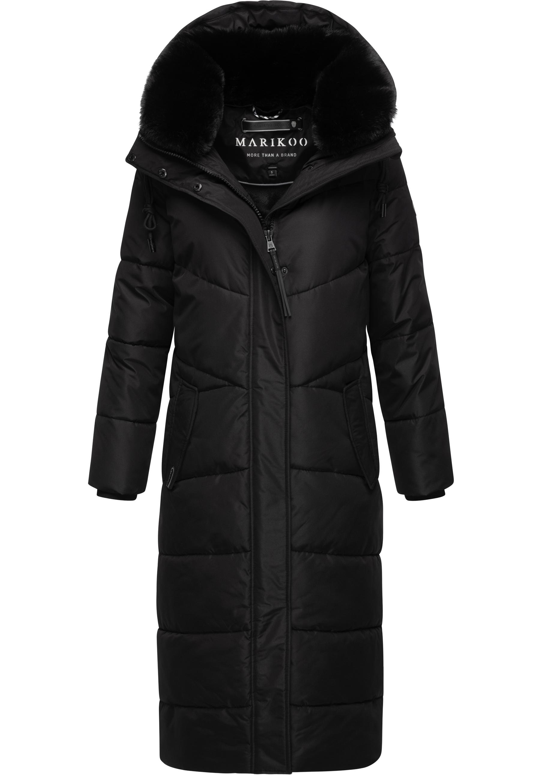 Marikoo Steppmantel "Hingucker XIV-1" Damen Wintermantel mit abnehmbaren Kunstfellkragen