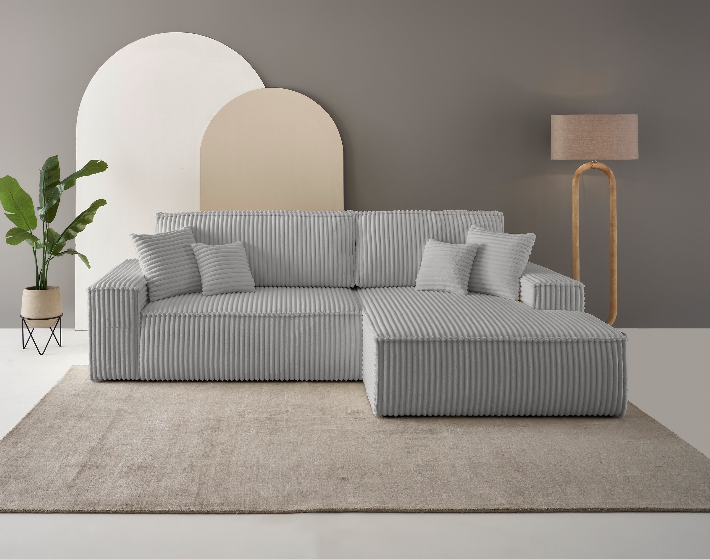 andas Ecksofa "FINNLEY Schlafsofa 267 cm, L-Form mit Schlaffunktion & Bettk günstig online kaufen