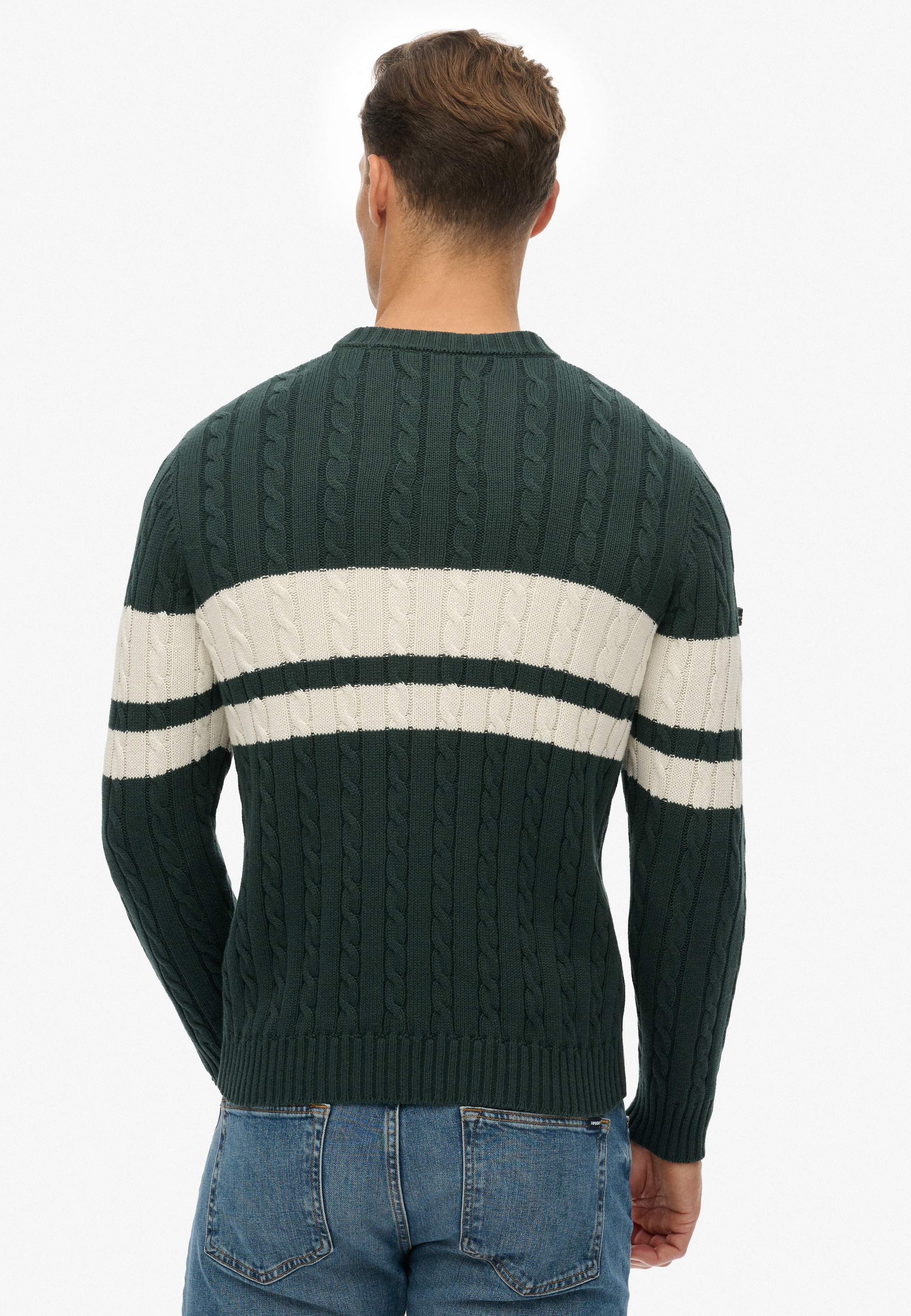 Superdry Strickpullover "Cotton Stripe Cable Jumper" günstig online kaufen