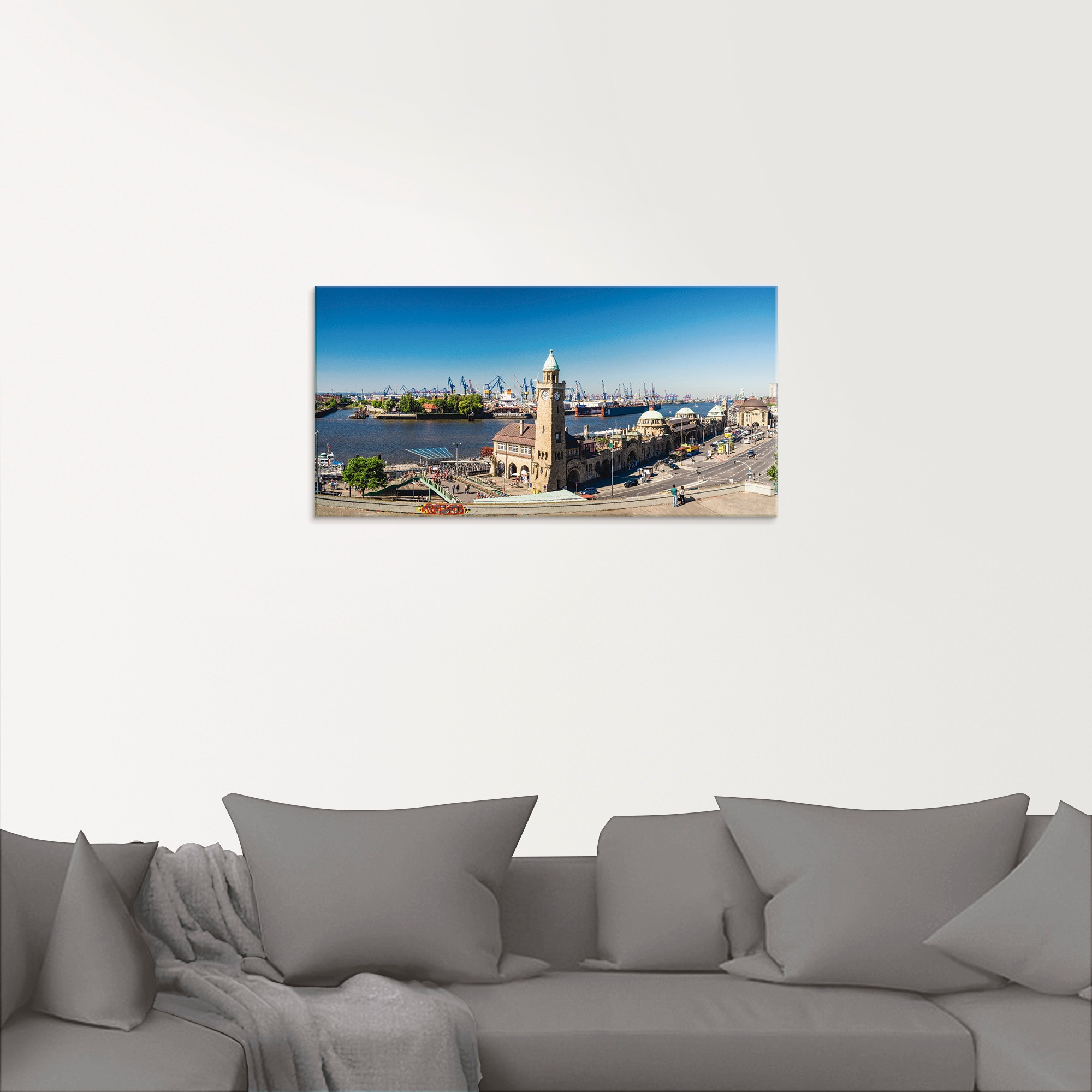 Artland Glasbild "Hamburg St. Pauli Landungsbrücken" Deutschland 1 Stk. tlg günstig online kaufen