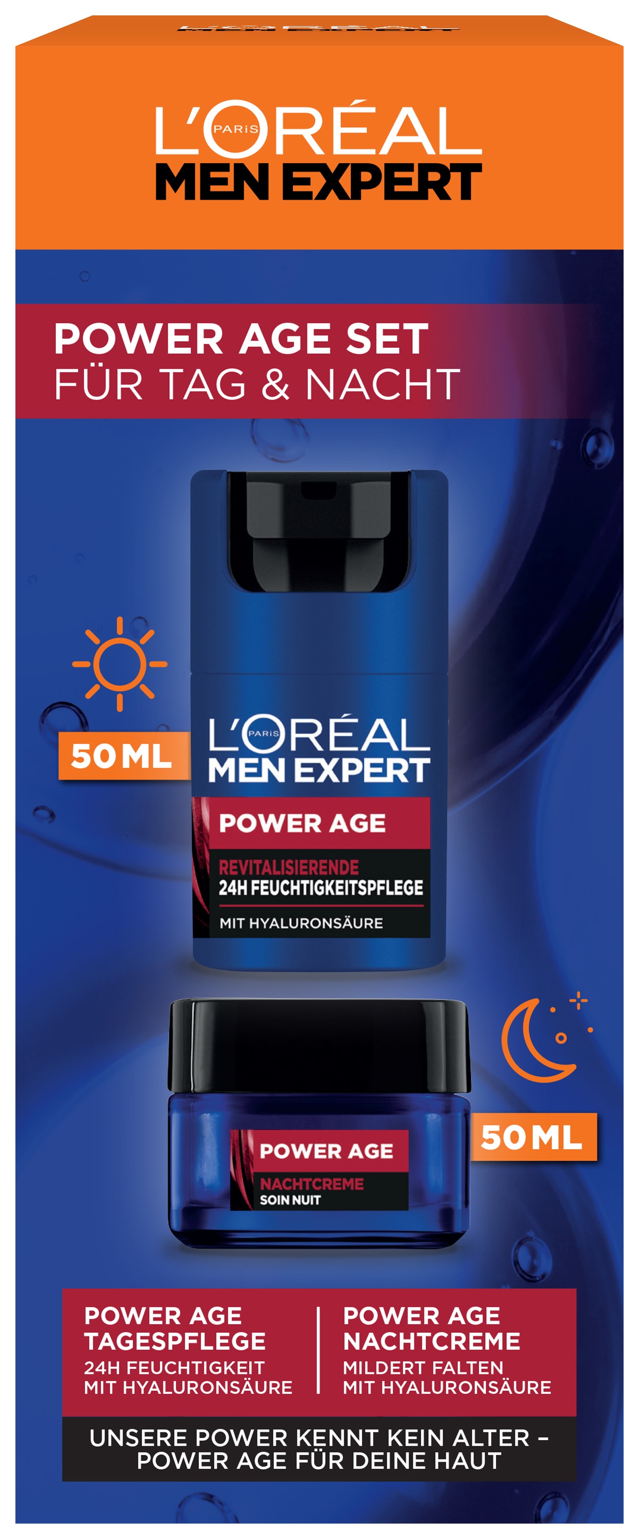 L'ORÉAL PARIS MEN EXPERT Gesichtspflege-Set »L'Oréal Men Expert Power Age Set: Feuchtigkeitspflege & Nachtcreme«