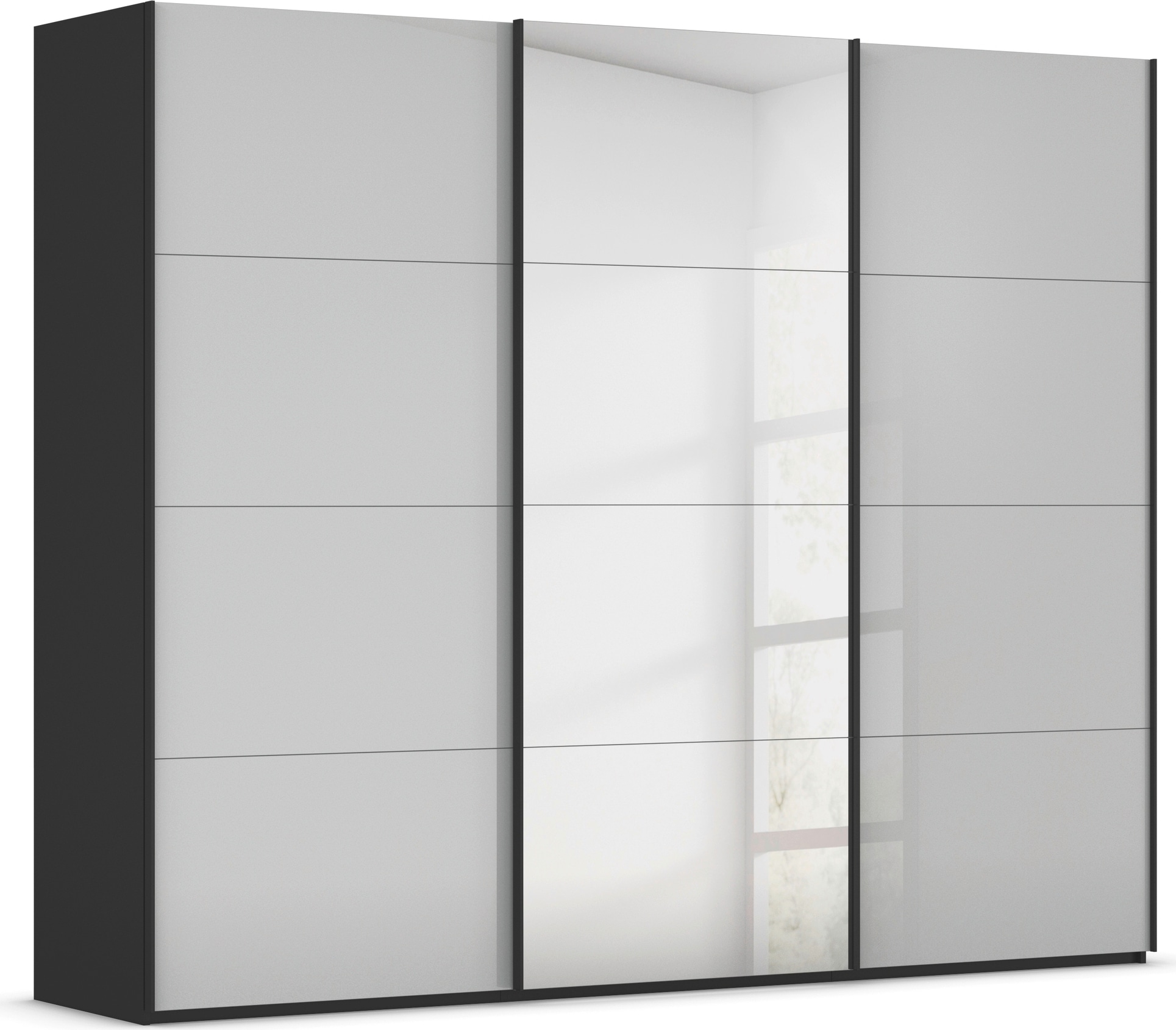 rauch "Kleiderschrank Schrank Garderobe Schlafzimmerschrank SCALE-FYRA" edle viergeteilte Türen Spiegel/Glas-Mix viele Farben MADE IN GERMANY