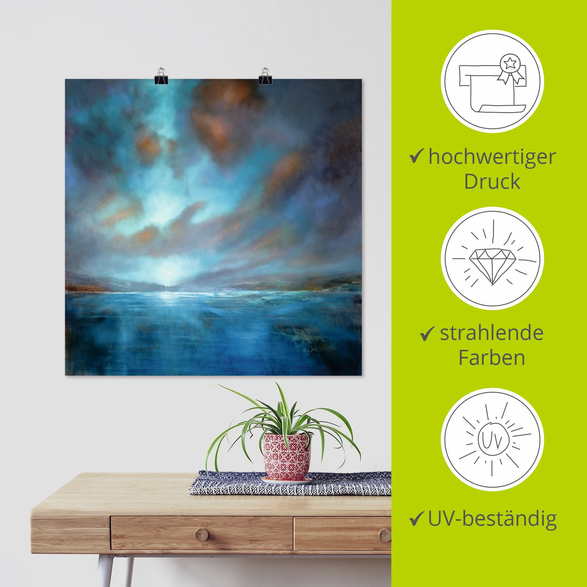 Artland Wandbild »Blaue Weite«, Gewässer, (1 St.), als Leinwandbild, Poster in verschied. Größen