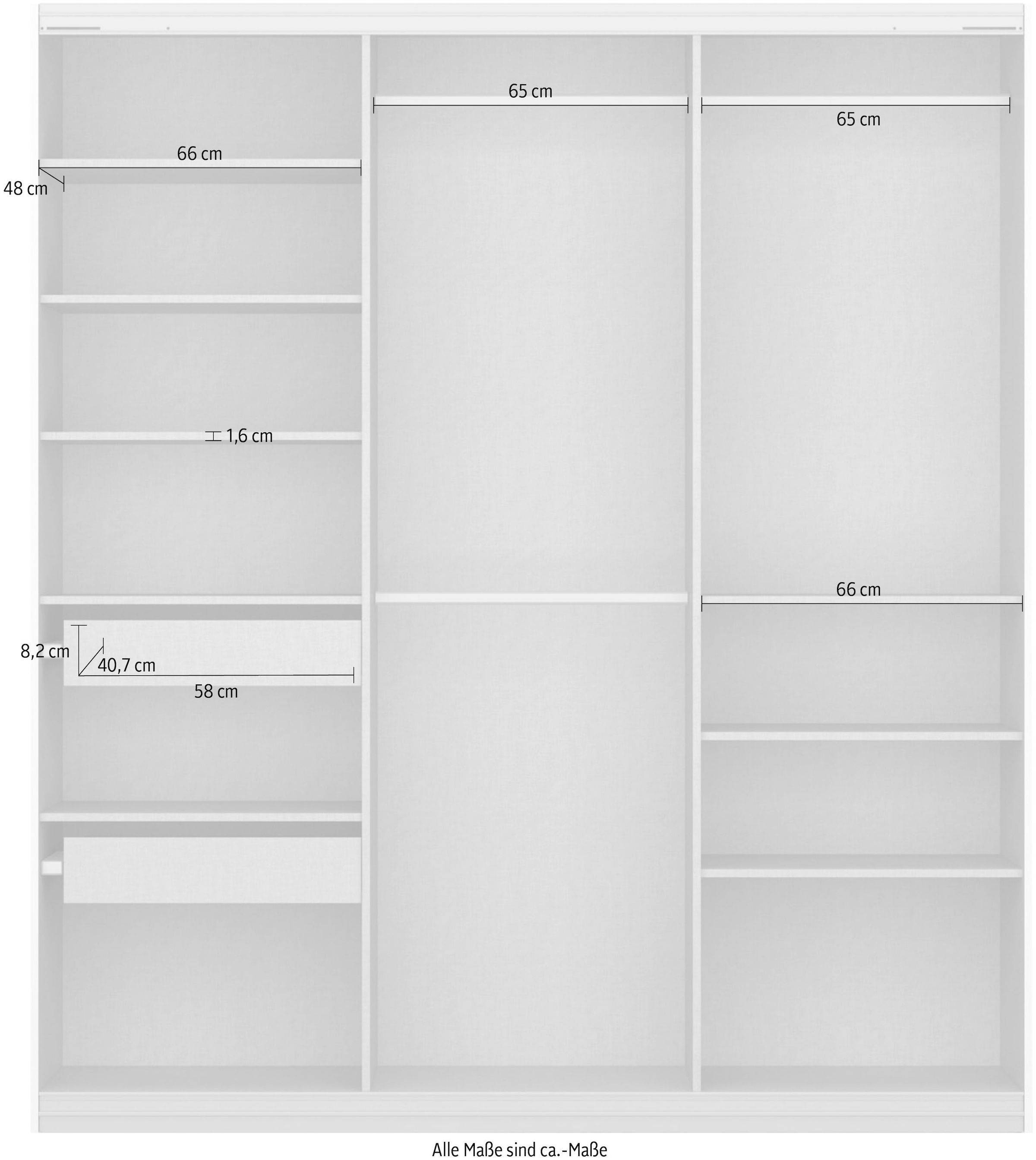 rauch Schwebetürenschrank »Kleiderschrank Schrank Garderobe BESTSELLER KOLUNA mit Spiegel«, inkl. 2 Innenschubladen sowie extra Einlegeböden MADE IN GERMANY