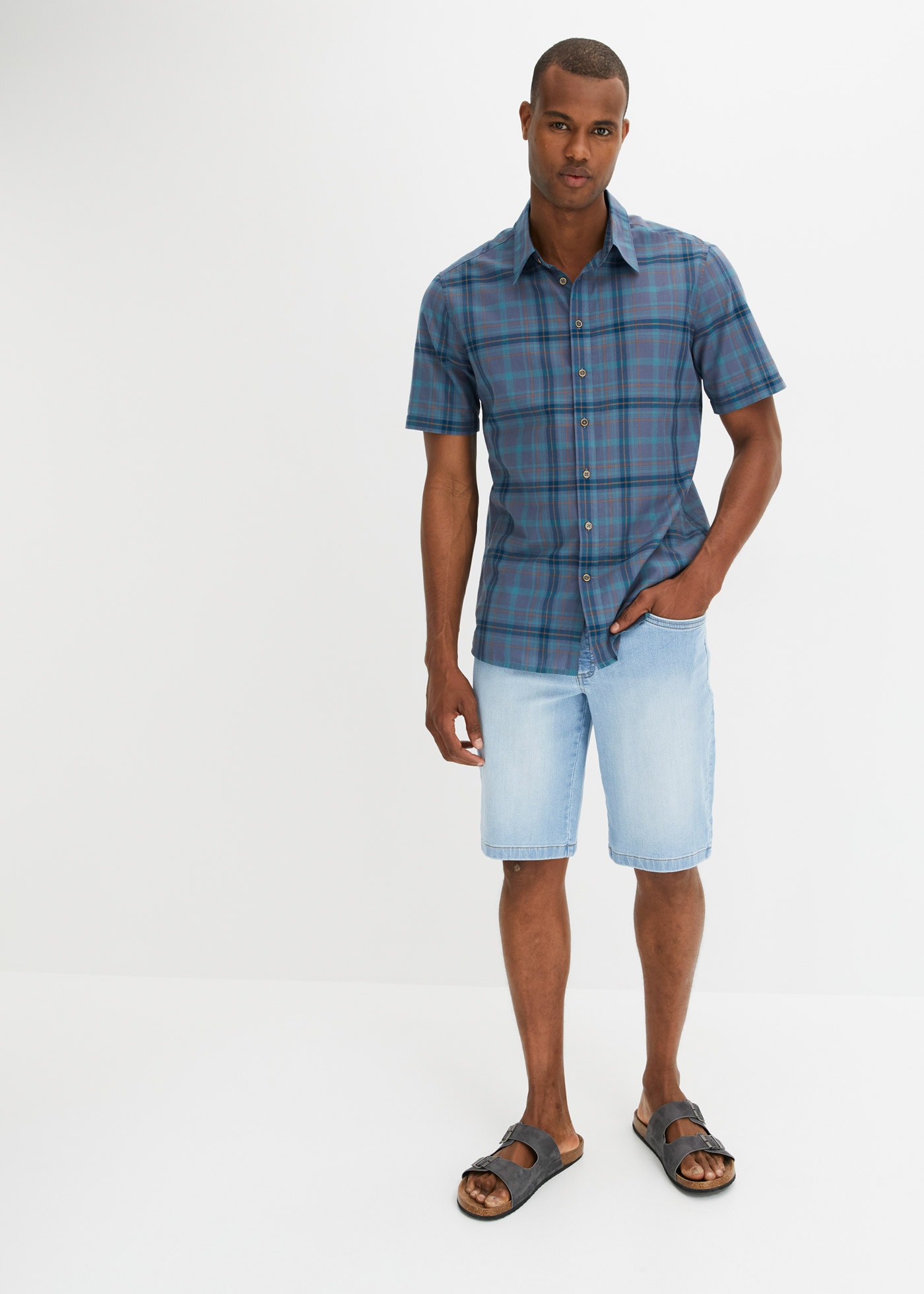 bonprix Kurzarmhemd Kurzarmhemd aus reiner Baumwolle