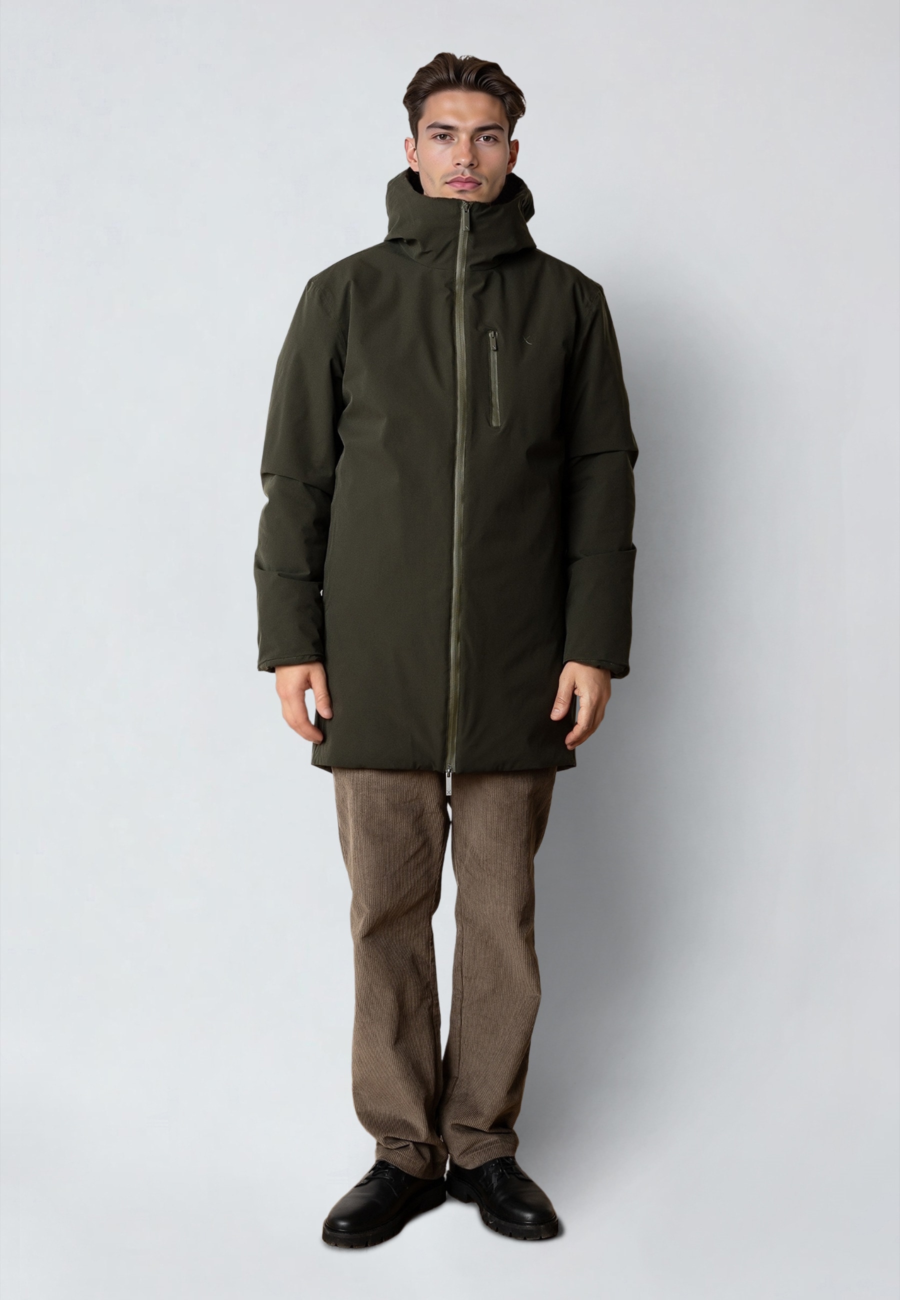 Clean Cut Copenhagen Winterjacke »Clean Cut Copenhagen Mathias Coat« 1 Stk. tlg. mit Kapuze