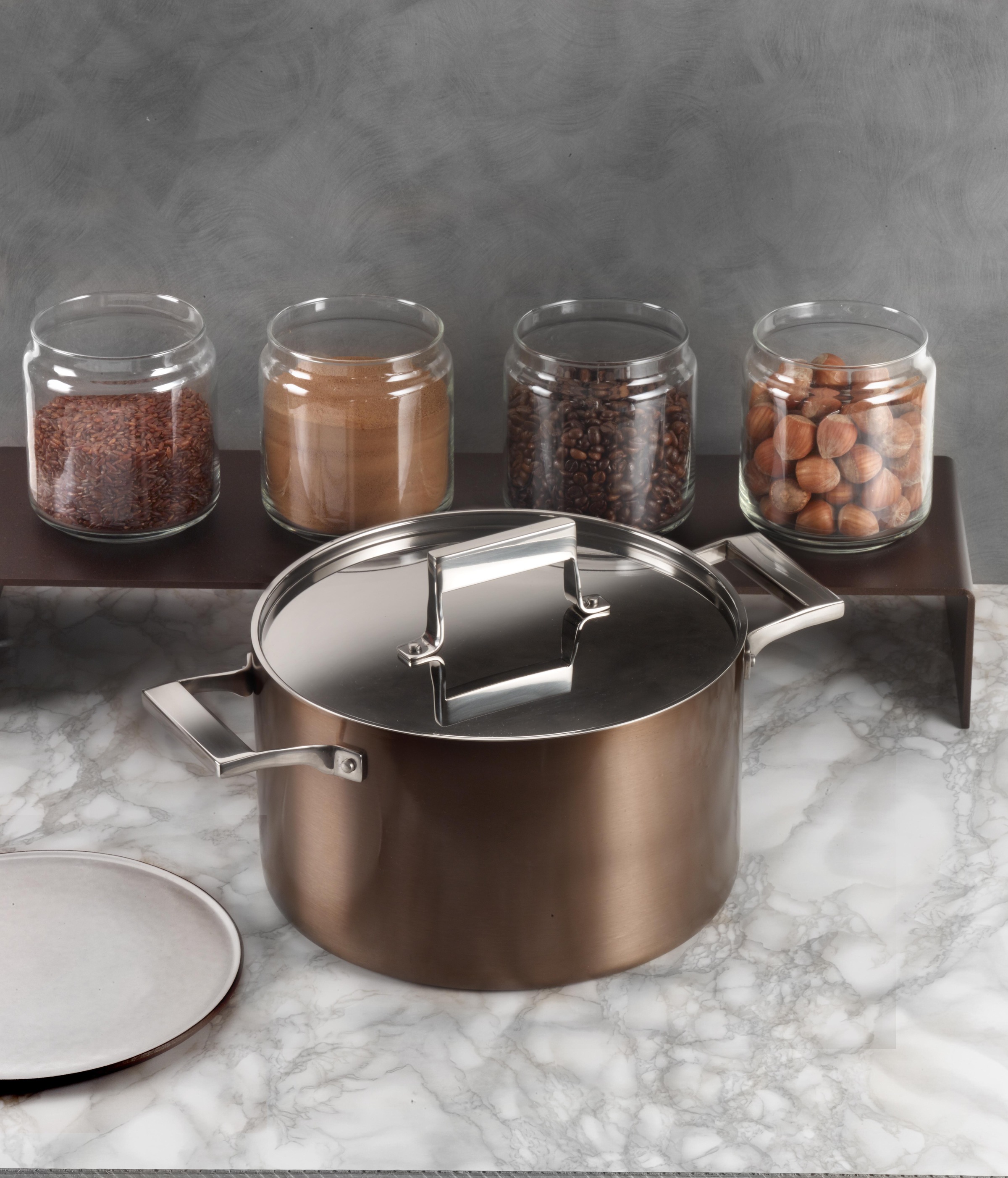 PINTINOX Bratentopf »Century«, Edelstahl 18/0-Aluminium-Edelstahl 18/0, (1 tlg.), Boden und Seitenwände komplett aus 3 Schicht Material, Induktion